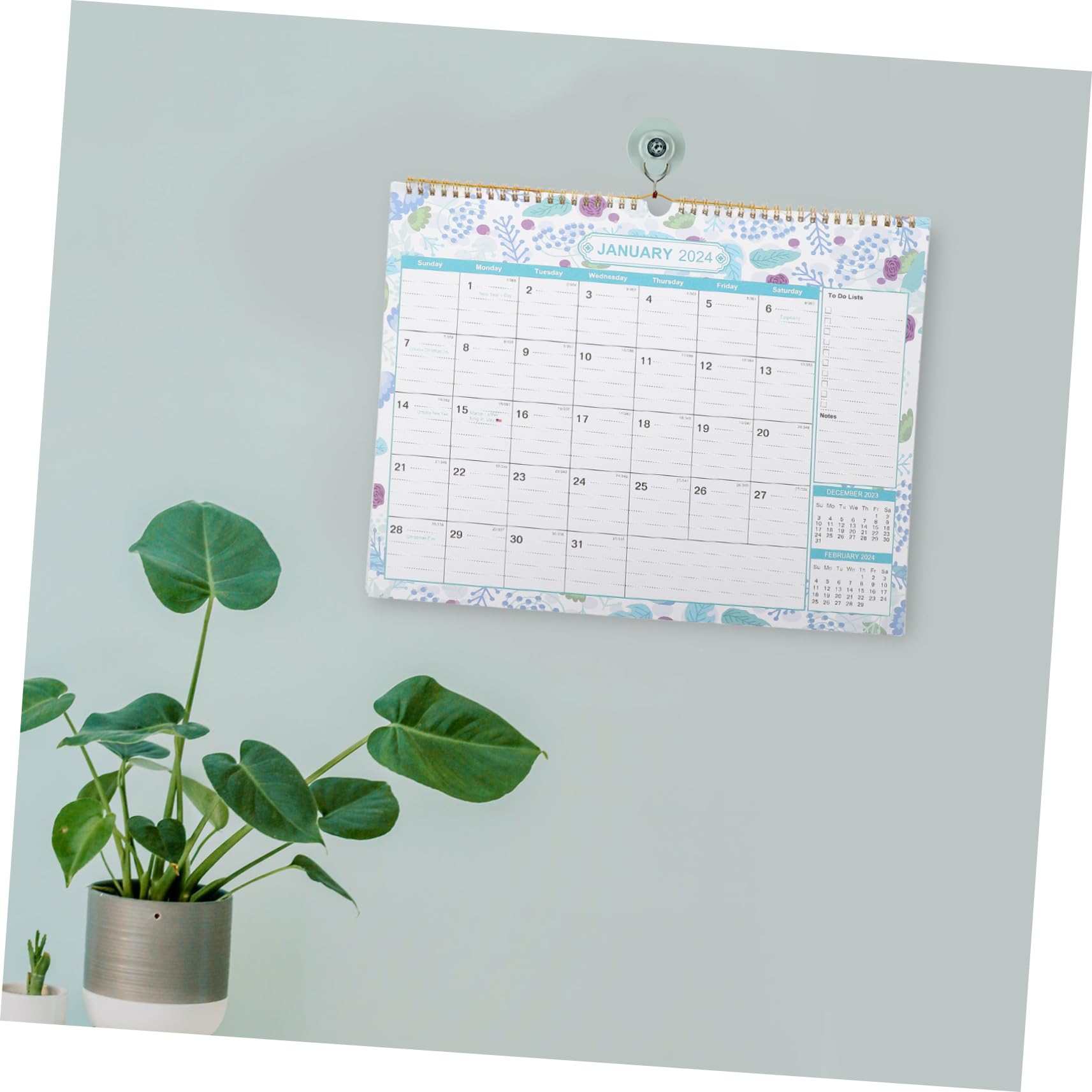 Tofficu 4stücke Hängender Monatskalender Für Zuhause Und Büro Monate Englischer Wandkalender Mit Klaren Druckseiten Für Notizen Feiertage Und Planung Vielseitig Einsetzbar Für Schule