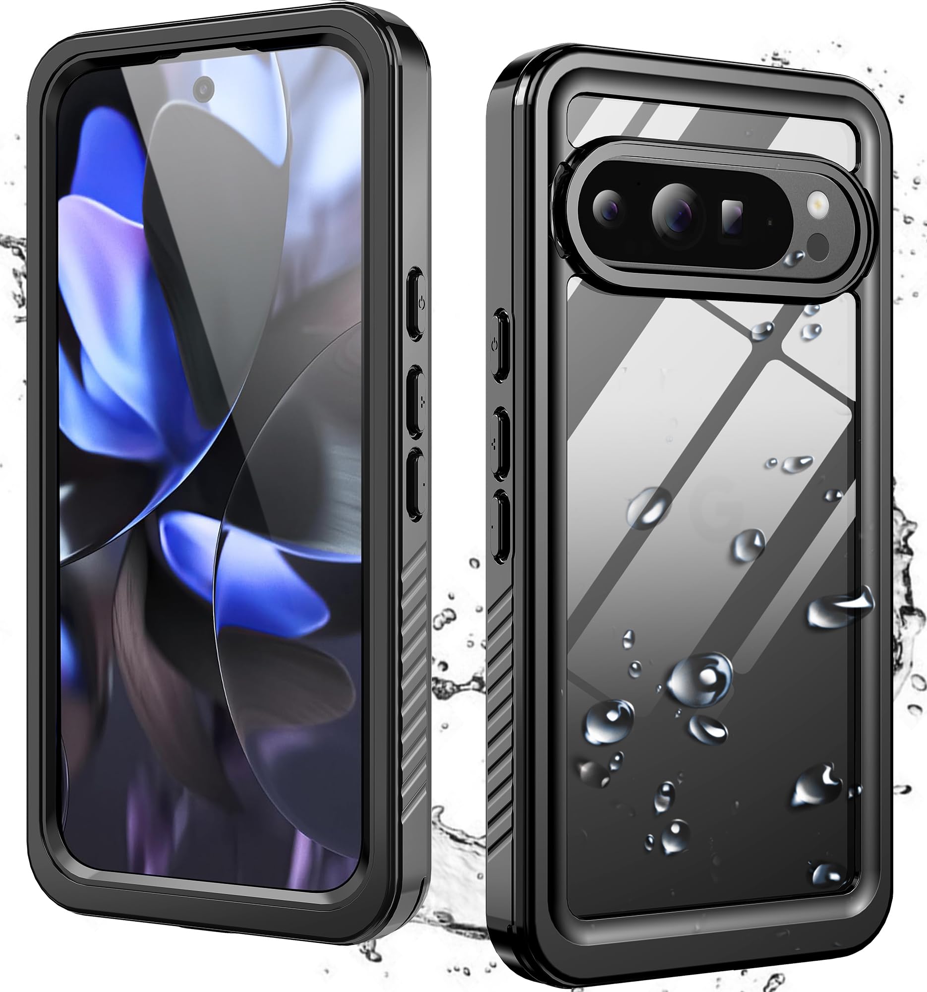 Hllhunkhe for Goolge Pixel 9 Pro Case, Waterproof Case with Built-in Screen Protector, Rugged Full Body Underwater Dustproof Shockproof Drop Proof