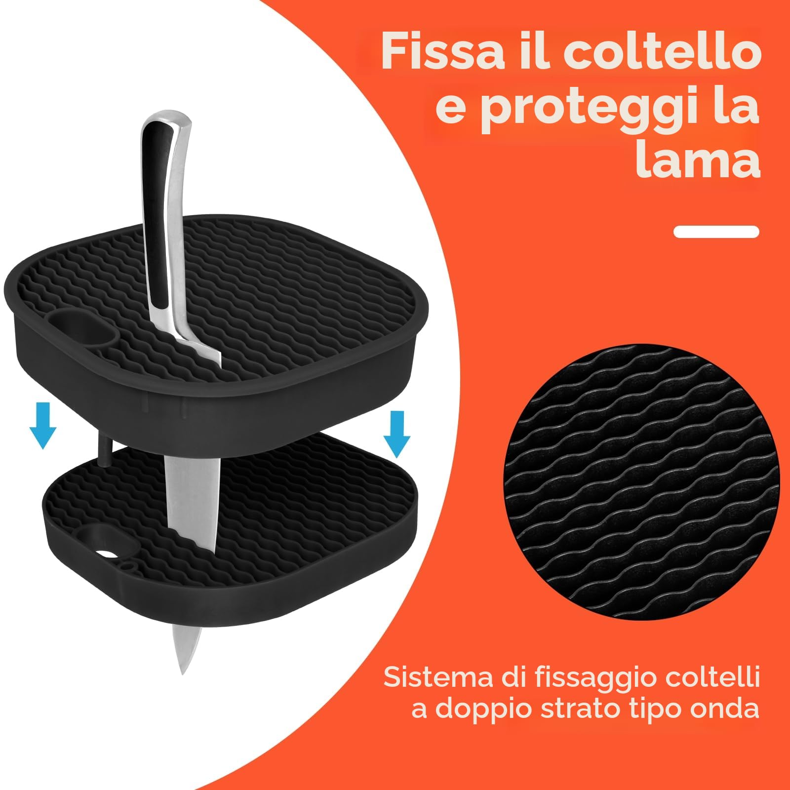 Ceppo Coltelli da Cucina Vuoto, Qoosea 4 in 1 Ceppo Portacoltelli con Cote e Slot Porta, Universal Staccabile Portacoltelli da Cucina per una Facile Pulizia Salvaspazio