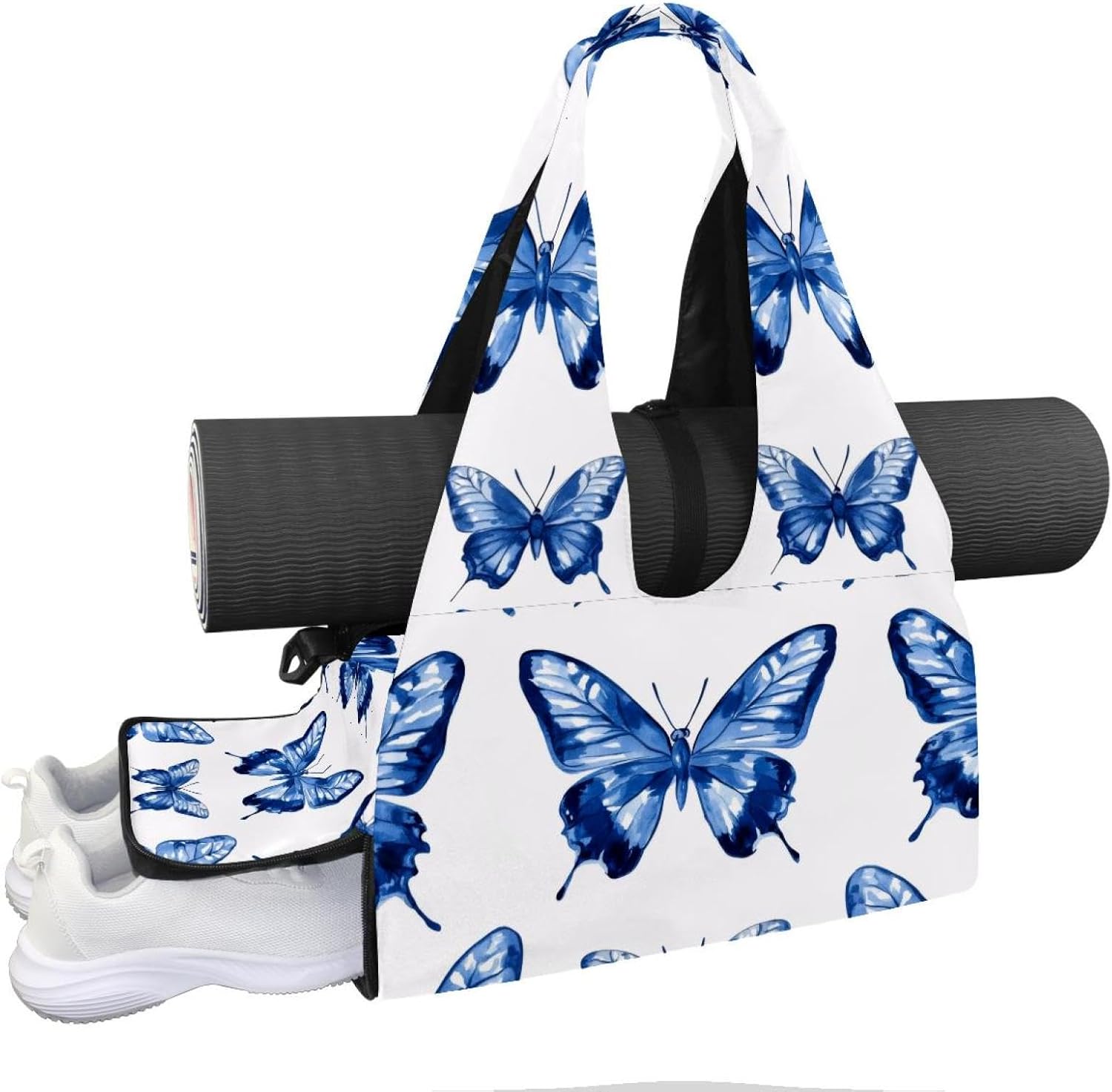 Yoga Mat Bag, Gym Workout Bag with Shoe Compartment, Funny Dogs Pilates Bag for Women, Quick Access Storage Yoga Tote Bag for Sports Travel Office