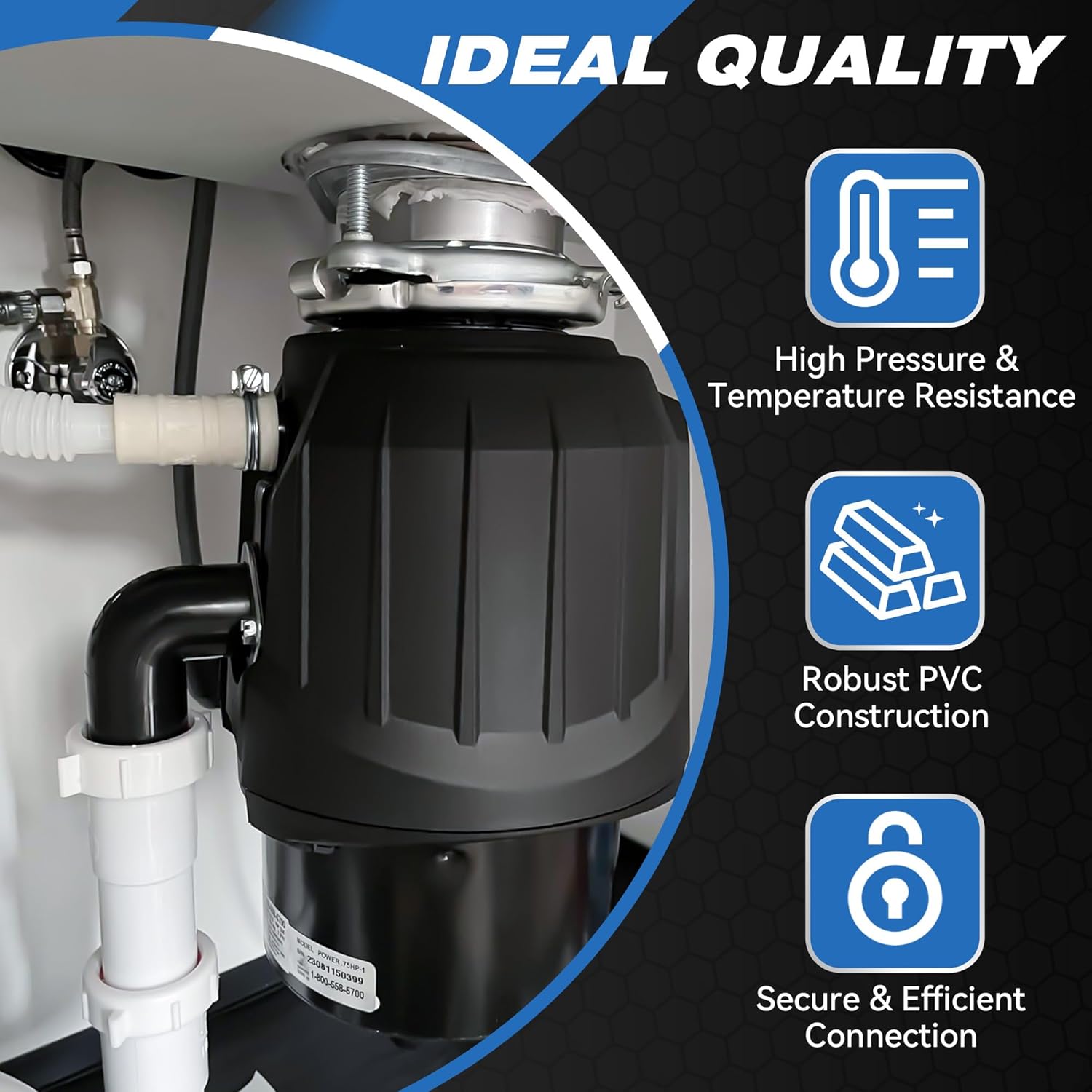 Saillong 2 Set Garbage Disposal Drain Elbow Replacement Kit, Includes 1.5 Elbow, Flange, Gasket and Screws, Easy DIY Installation, Fits Most Garbage Disposal Drain Kits