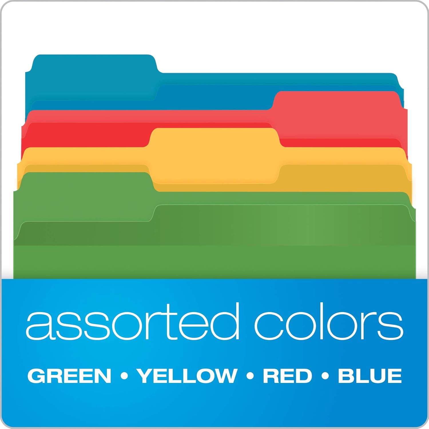 Pendaflex Reinforced File Folders, Extra Durable, Poly Reinforced Edges, Assorted Colors, Legal Size, 1/3 Cut Tabs, 24 Per Pack (86244) : Office Products