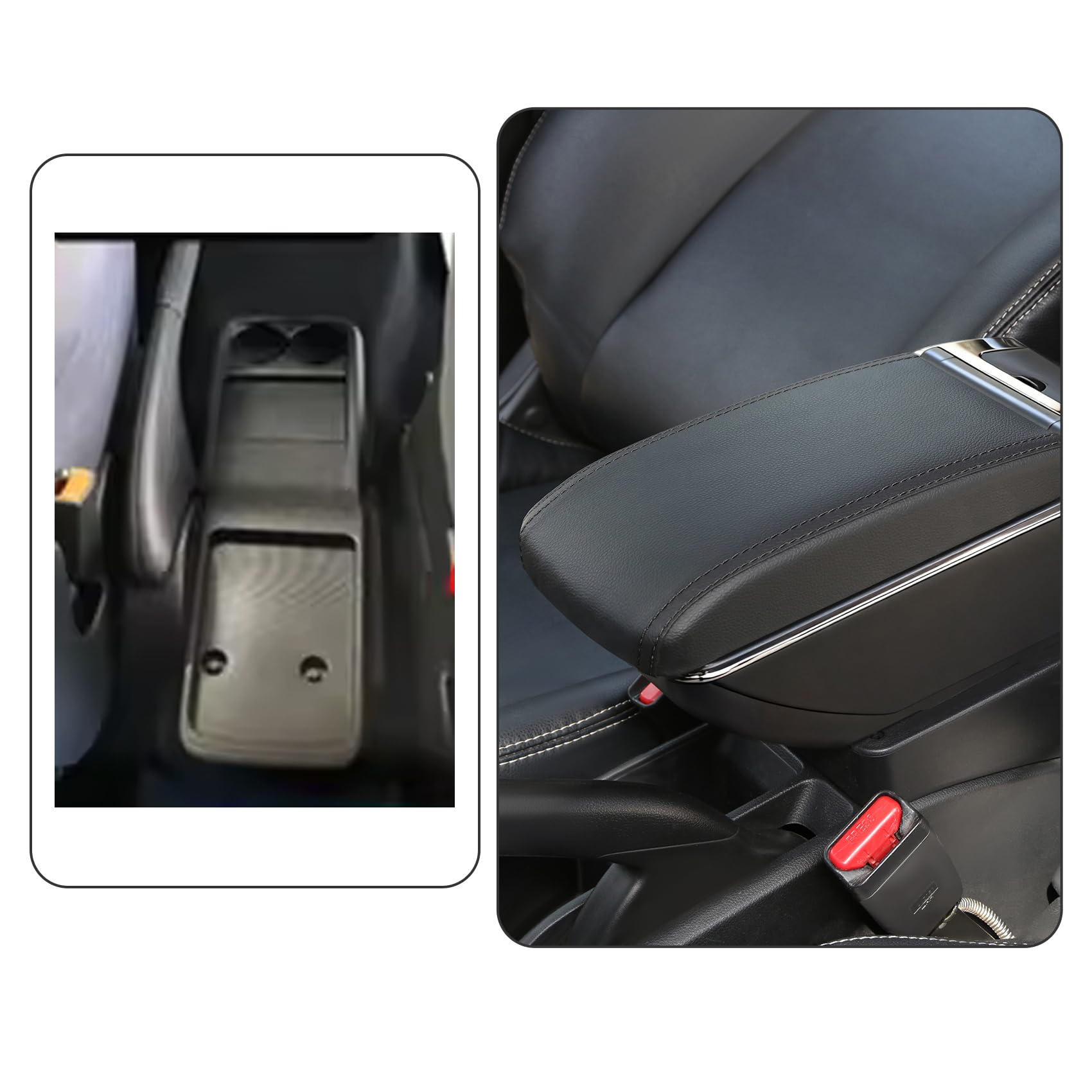KAERGK Auto-armleuningen voor Peugeot Partner Centre Console, dubbele laag opslagruimte met bekerhouders, eenvoudig te monteren, comfortabel en duurzaam leer, zwart (zwarte lijn KAERGK Auto-armleuningen voor Peugeot Partner Centre Console, dubbele laag opslagruimte met bekerhouders, eenvoudig te monteren, comfortabel en duurzaam leer, zwart (zwarte lijn