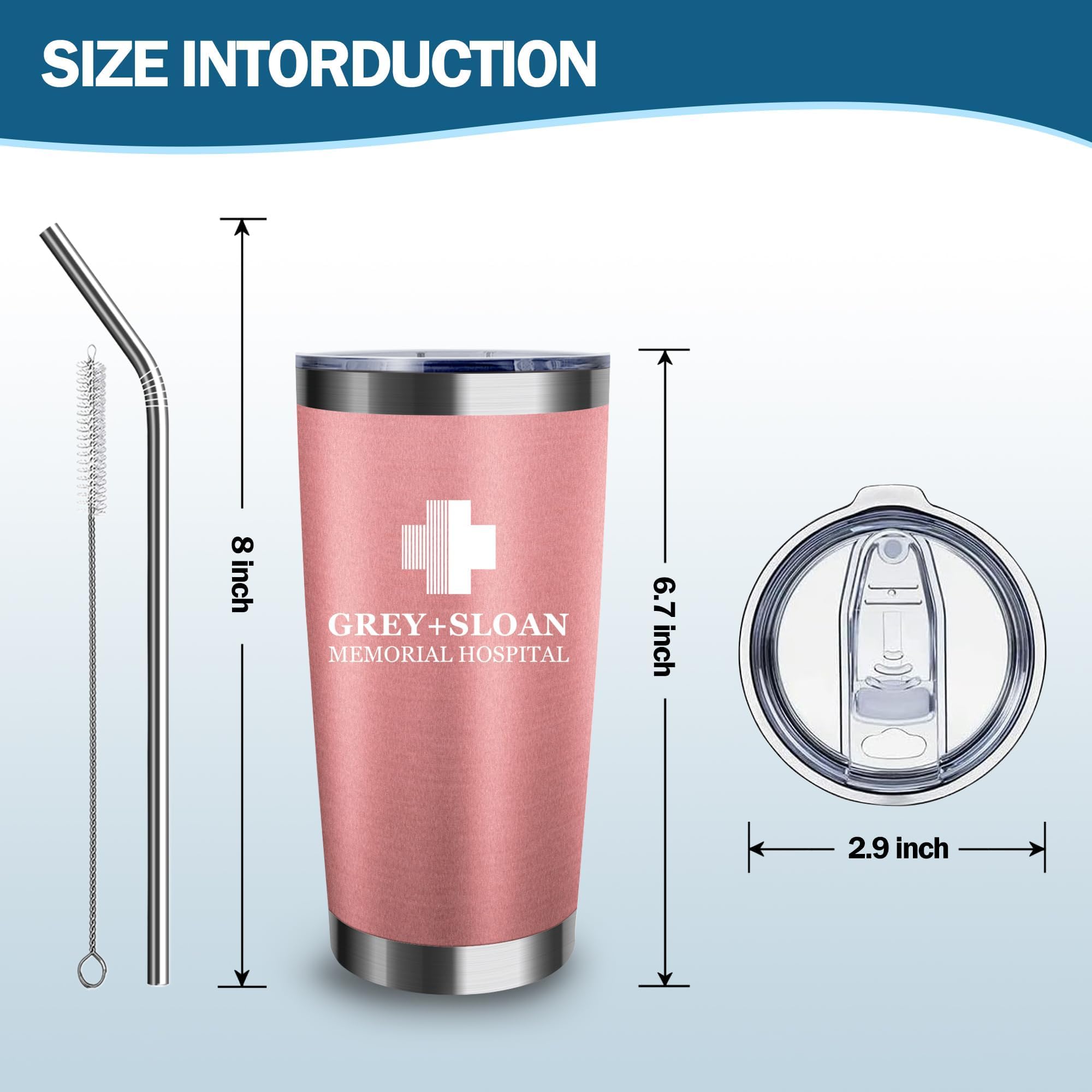 ATHAND Greys Anatomy Edelstahlbecher - Isolierter Doppelwandiger Reisebecher Mit Deckel, Eisgekühlt - Kaffeetasse, Geschenk Für Krankenschwestern