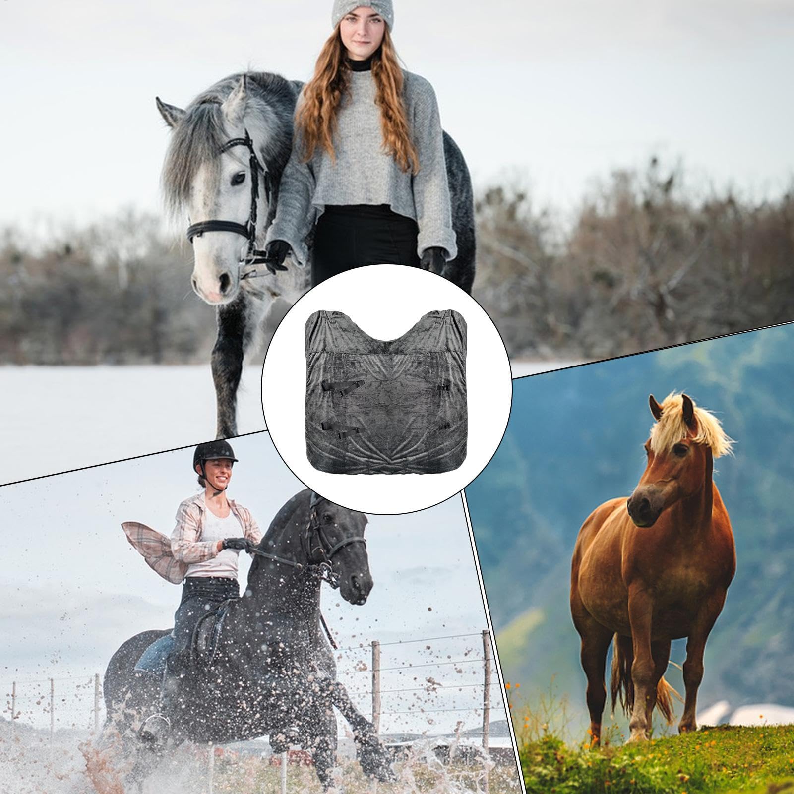 Pferdedecke – atmungsaktive Pferdedecke für echte im Winter | warmes Flanell, verstellbare Pferdedecke, wasserdichte Pferdedecken für Tiere, winddichte Winterdecke für kaltes Wetter