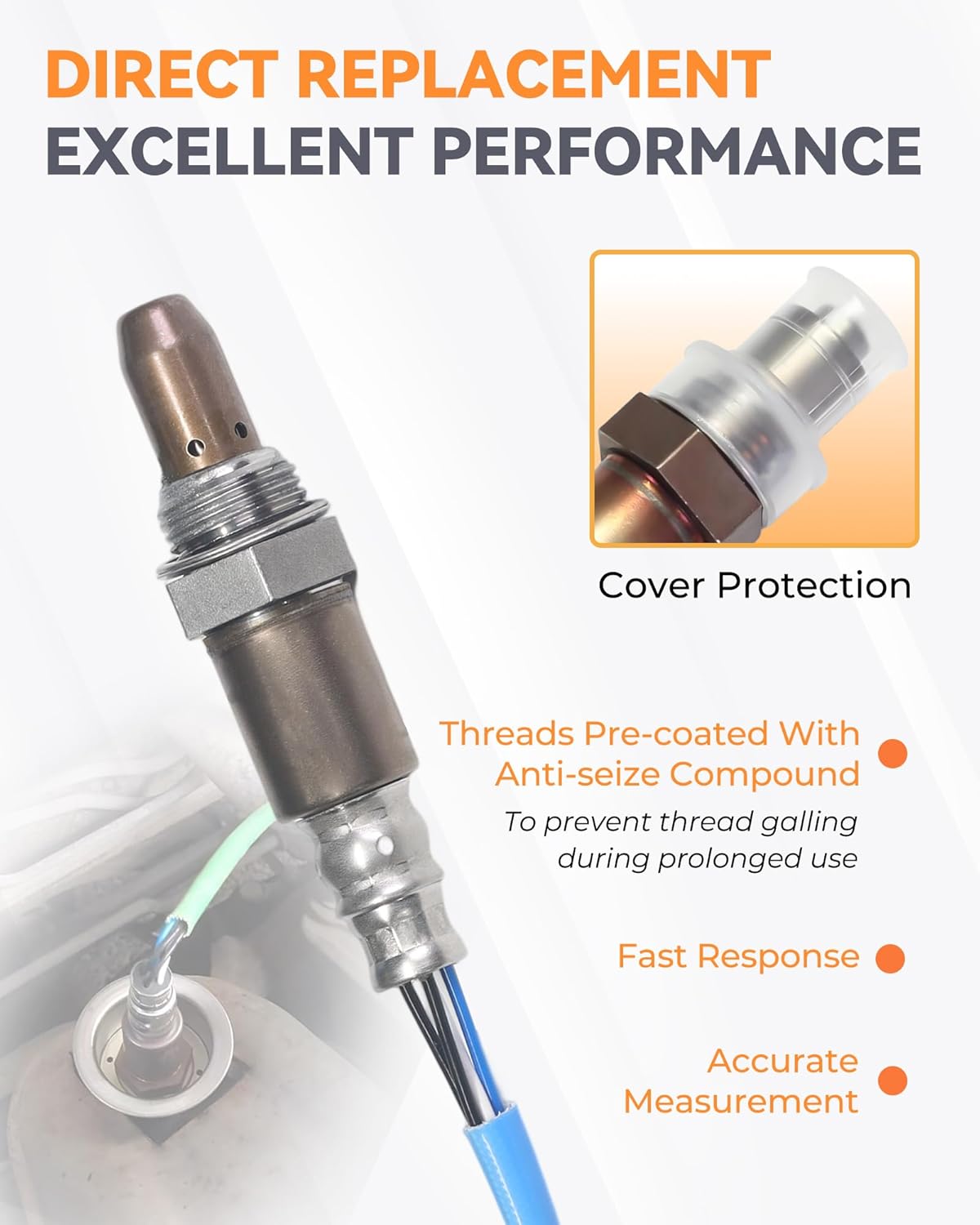 Air Fuel Ratio Oxygen O2 Sensor Upstream for Nissan Altima Titan Frontier Pathfinder Xterra Armada 2008-2013 2.5L L4 3.5L 4.0L 5.6L, Infiniti QX56, Suzuki Equator, Replace# 234-9038 22693-1AA0A