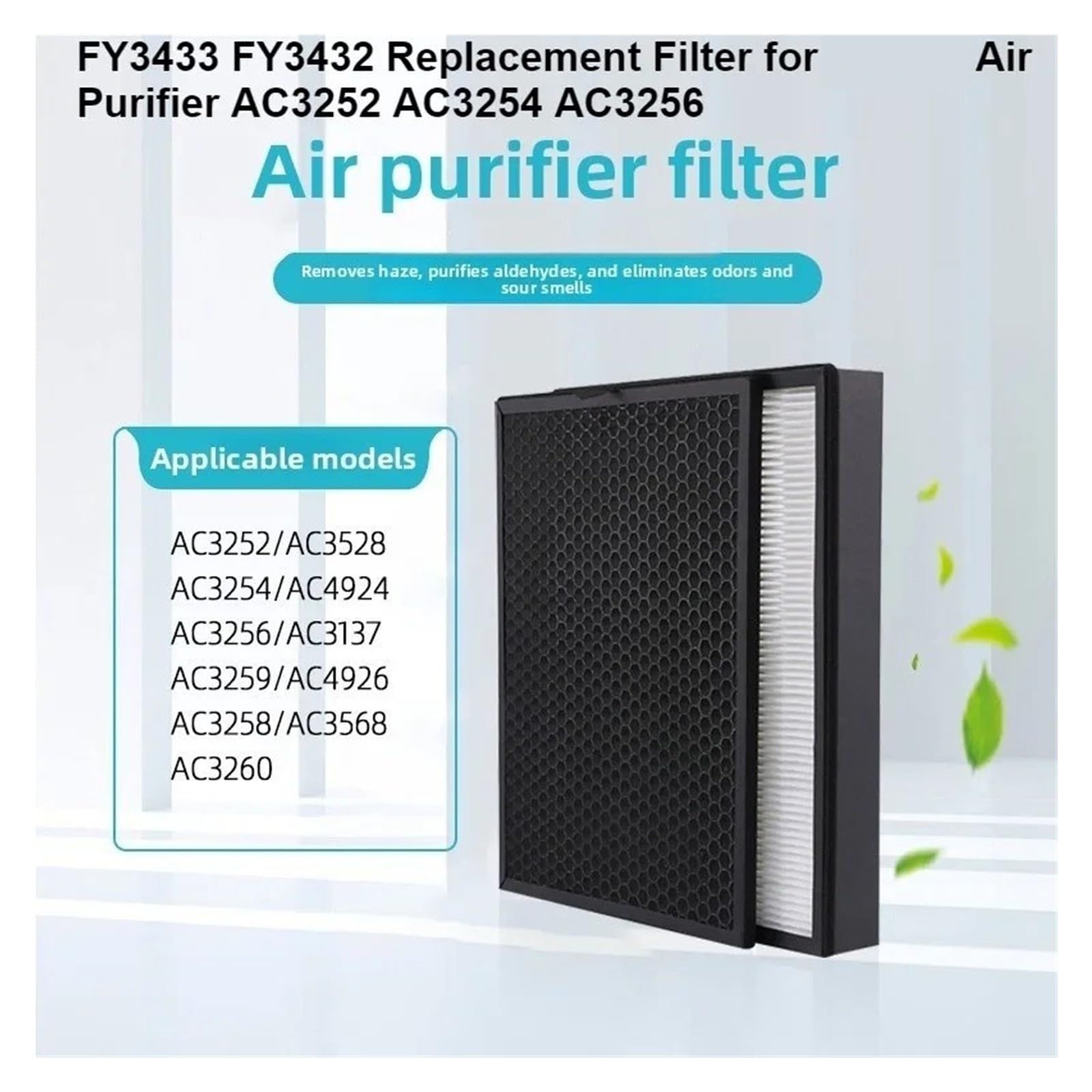 Purificador De Aire FY3433 FY3432 Filtro De Repuesto Compatible With Philips AC3252 AC3254 AC3256