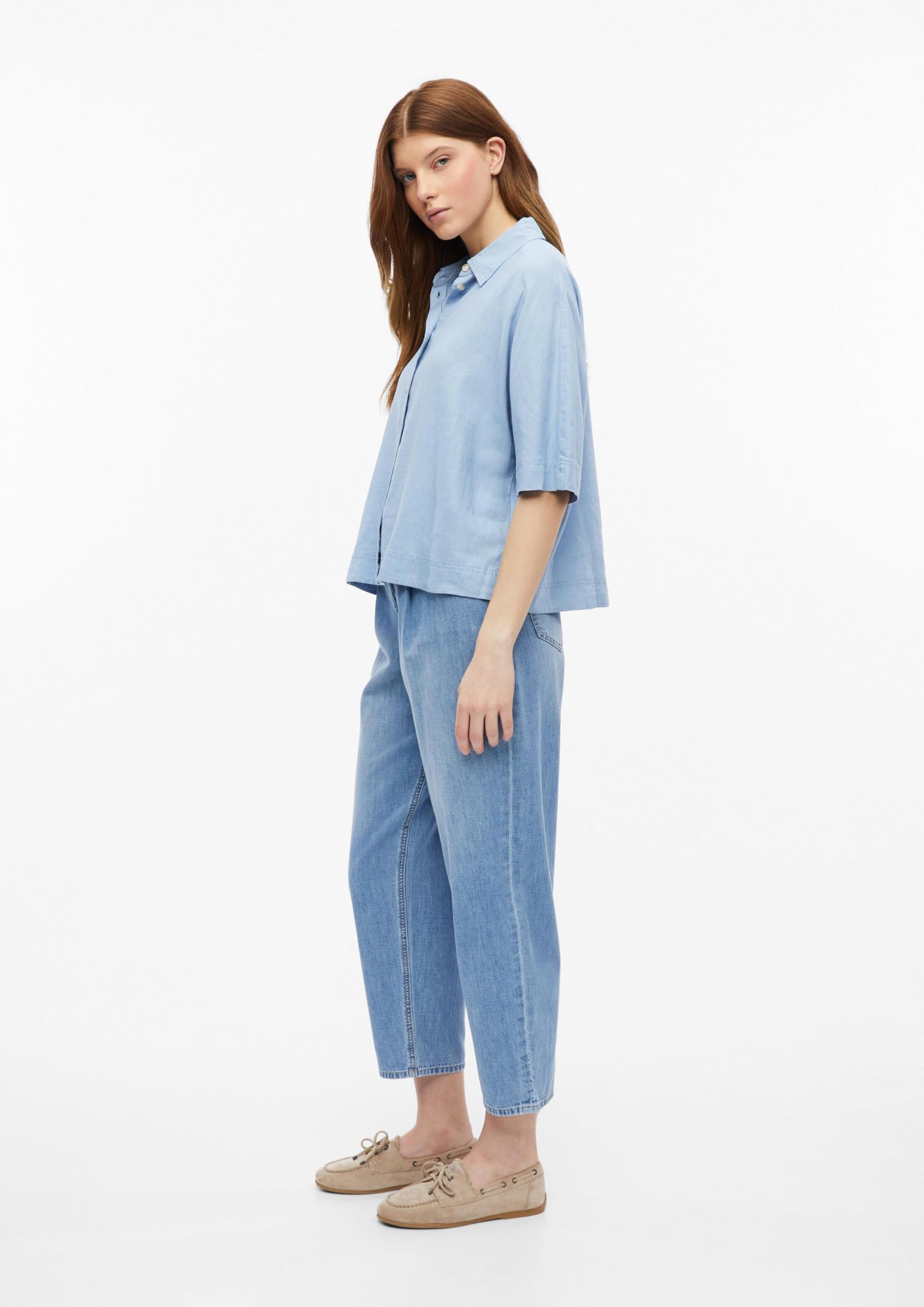 s.Oliver Damen 2179138 Bluse kurz aus Leinenmix (1er Pack)