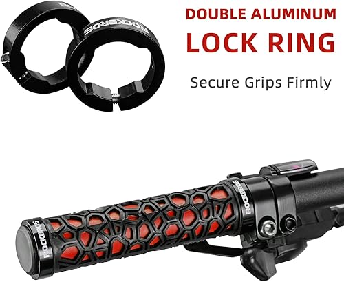 Miniatura 10 de ROCKBROS Empuñaduras antideslizantes para manillar de bicicleta con doble bloqueo para BMX, MTB, scooters, bicicletas plegables de 0.874 in