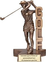 Billboard Golf Trophy Award – Male or Female Golfer Figures – Premium Resin with Custom Engraving – 6.5 or 8.5 Inch Recognition for Tournaments, MVPs, or Team Awards