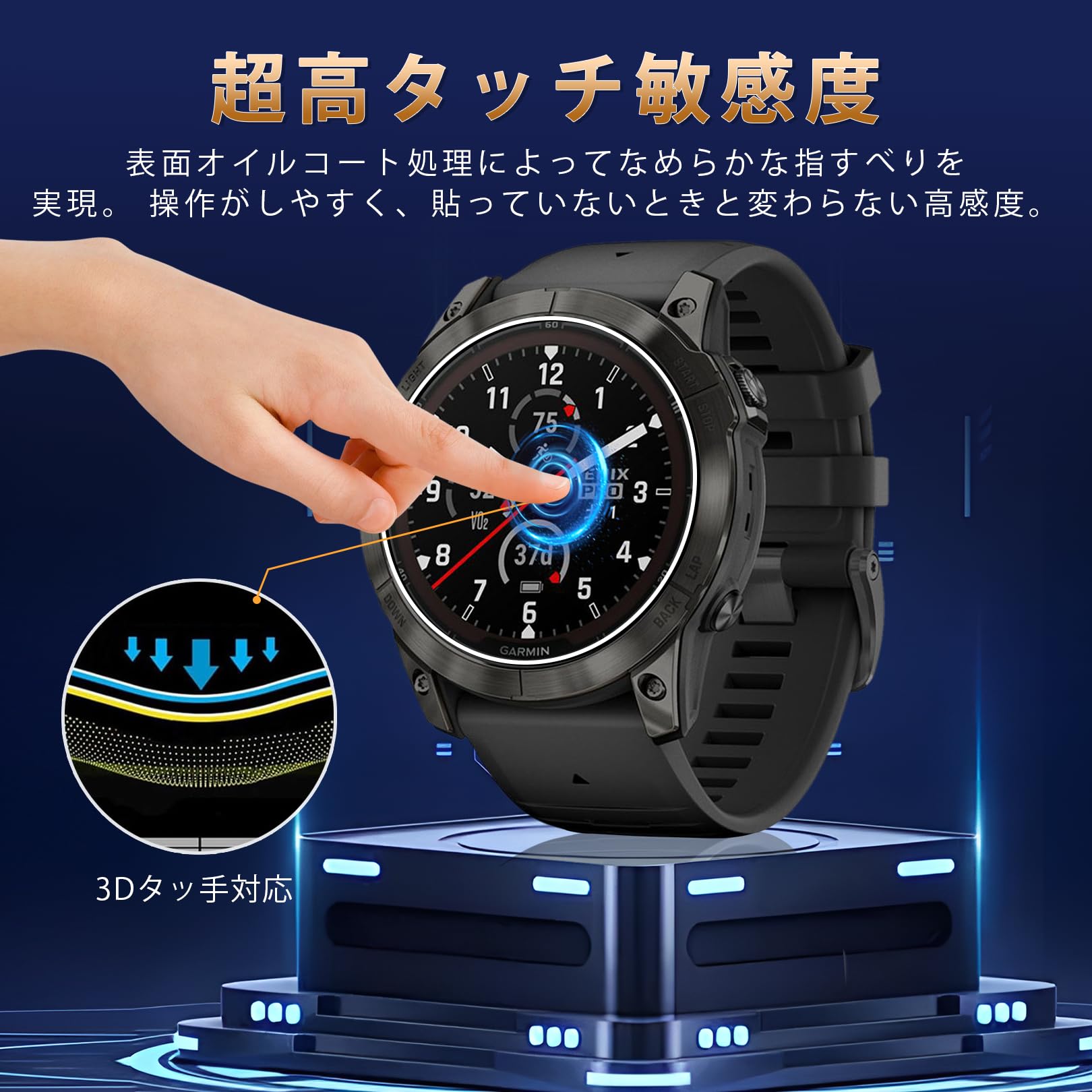 Amazon.co.jp: Eguoer ガラスフィルム GARMIN Fenix 7X Pro 用 強化 