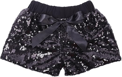 Cilucu Baby Girls Sequin Shorts Toddlers Sparkle Short Pants Kids Birthday Shorts Glitter on Both Sides