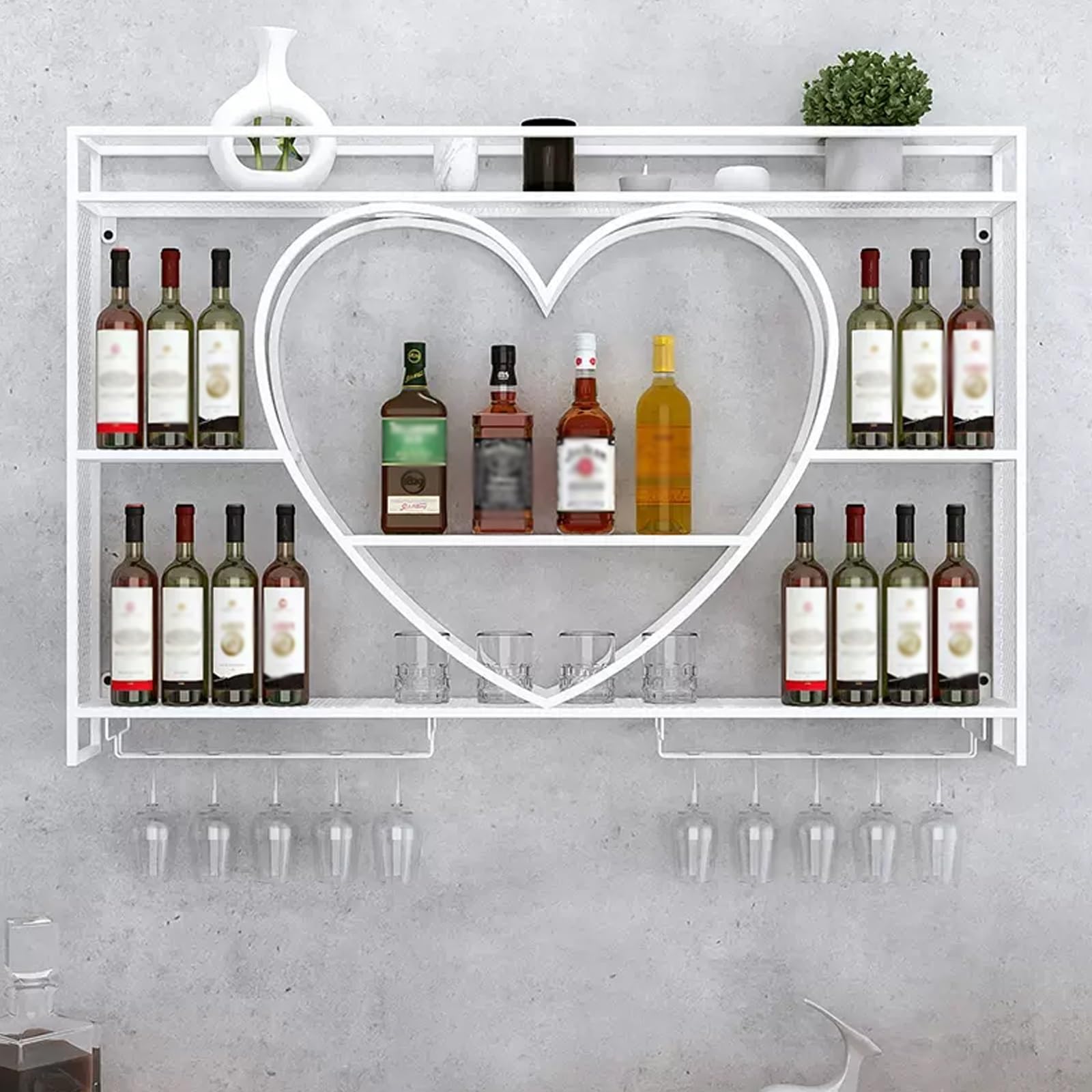 Casier à vin mural moderne pour gagner de la place et ranger verres et bouteilles