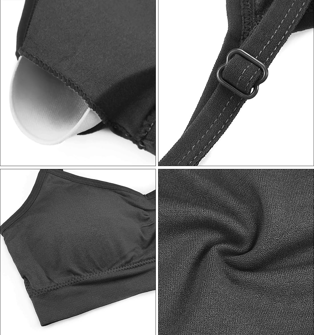 SHEKINI Soutien-Gorge de Sport Brassière Femme sans Armature avec Coussinets Bustier Top Sportswear Pilates Yoga Lot de 3 pour Femmes