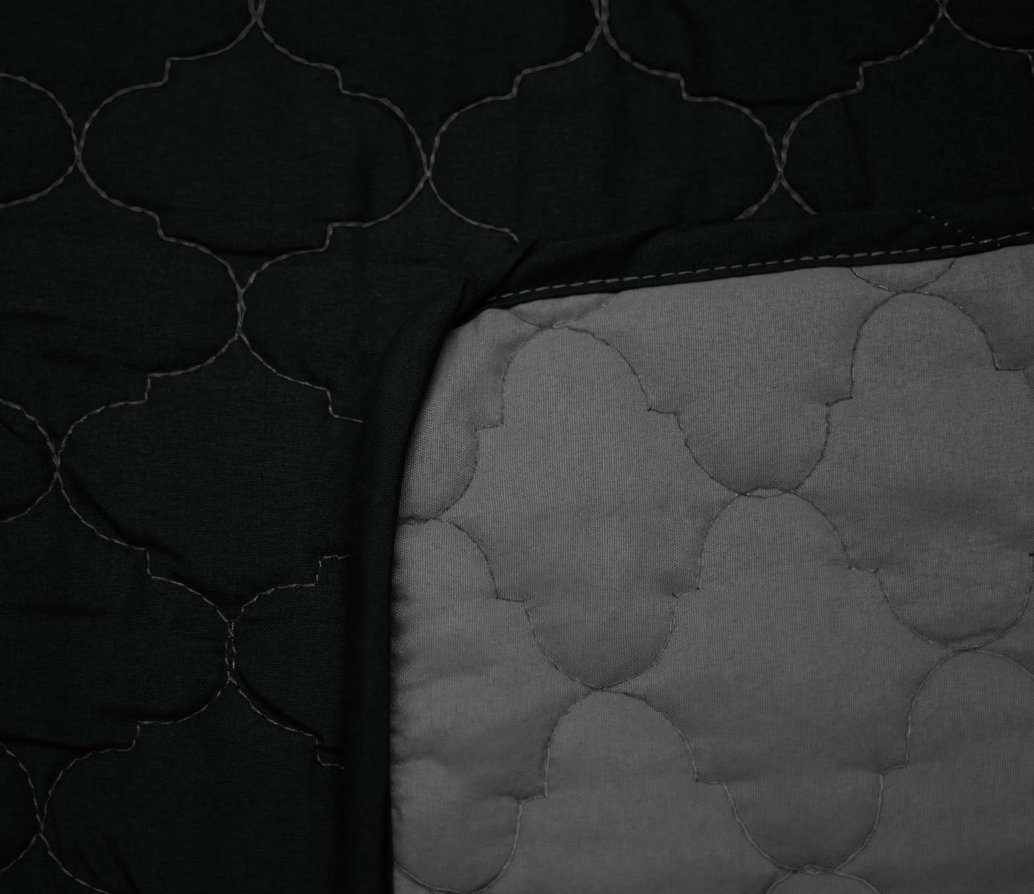 Linen Store Quilted Reversible Microfiber Pet Dog Couch Furniture Protector Cover Chair (Black/Gray)