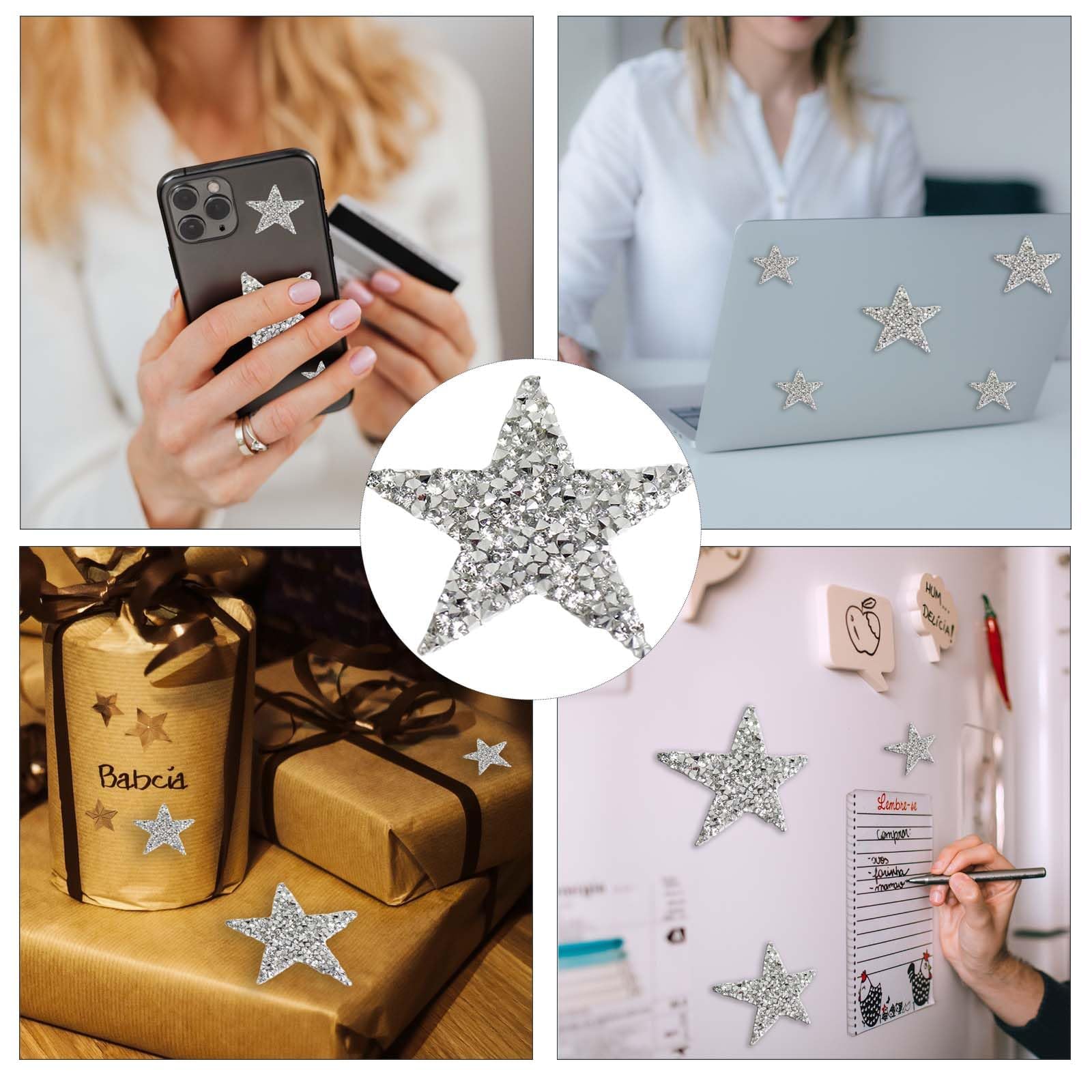 1 Pezzo Di Strass Di Cristallo Argento Scava Fuori Stella Termoadesiva Su Toppe Applique Per Borsa Per Abbigliamento Adesivo Adesivo Per Vesti