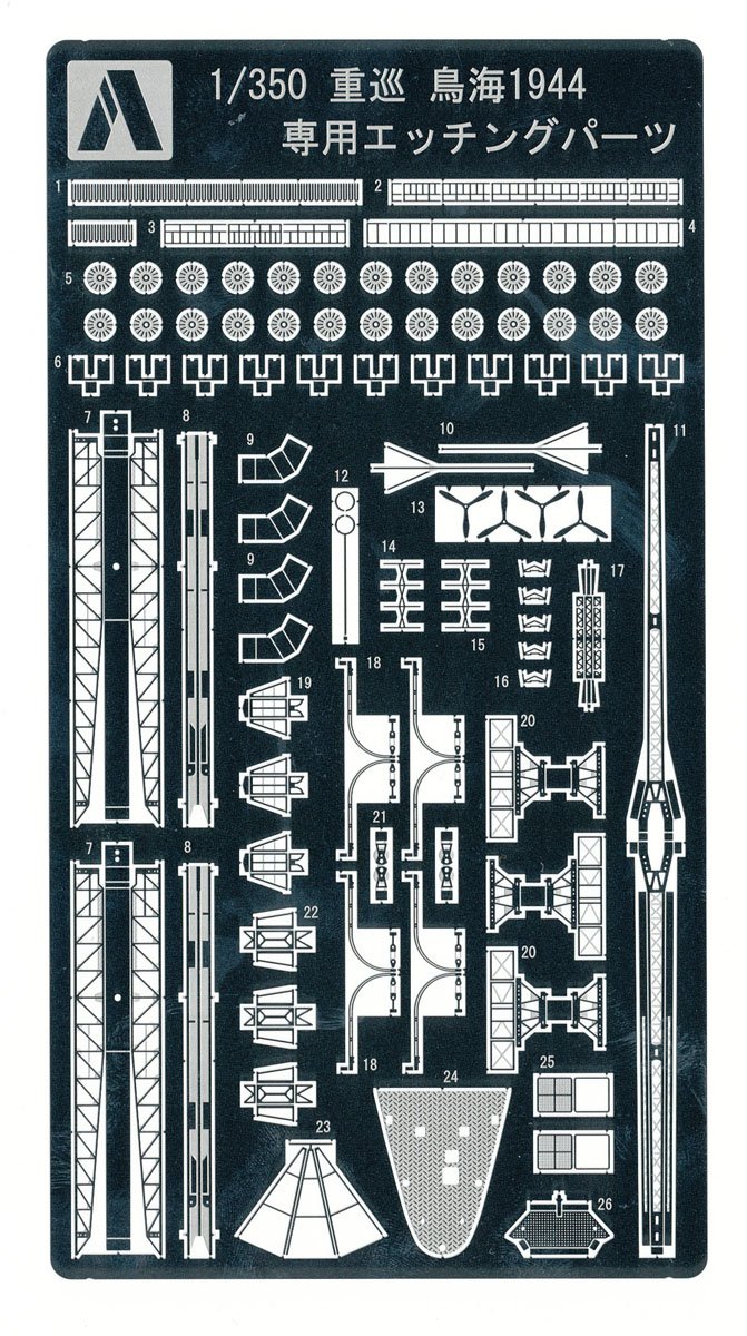 AOSHIMA 1/350 Iron clad Detail rise part Heavy cruiser Etching part only for Chokai (1944)