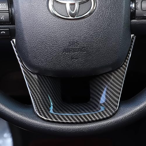 Miniatura 5 de Cubierta de moldura de volante de ABS para Toyota Fortuner 2016-2022, marco de protección de panel de volante de automóvil, marco de moldura de ABS
