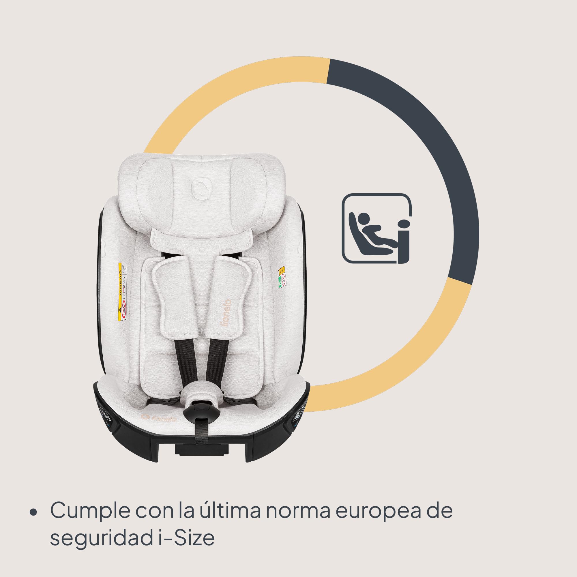 Lionelo Moxie Next i-Size Silla de Coche Para Niños Aprox. 0-4 Años (40-105 Cm), 0-18 Kg, Instalación Sobre Base Giratoria 360°, Protección Lateral SIP, Ajuste Del Reposacabezas Y De La Inclinación
