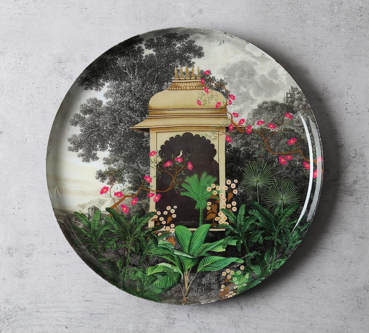 India Circus by Krsnaa Mehta Tropical Aves Wall Decor Plates Set of 5 | Wall Arts For Home Decor | Decorative Iron Plate for Living Room, Bedroom, Office Decor, Cafe, Restaurant (Size 12, 10, 8 inch) 2