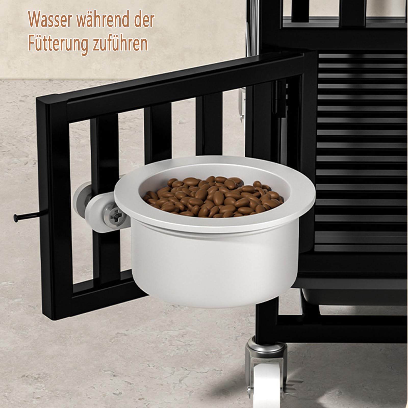 Hundekäfig Transportbox für schwere Lasten, Gitterbox große Hunde hochbelastbar Hundetransportbox mit 3 Türen, 4 Rollen und Bodenschale Hundetransportkäfig Hundebox (XXL 125X95X108cm)