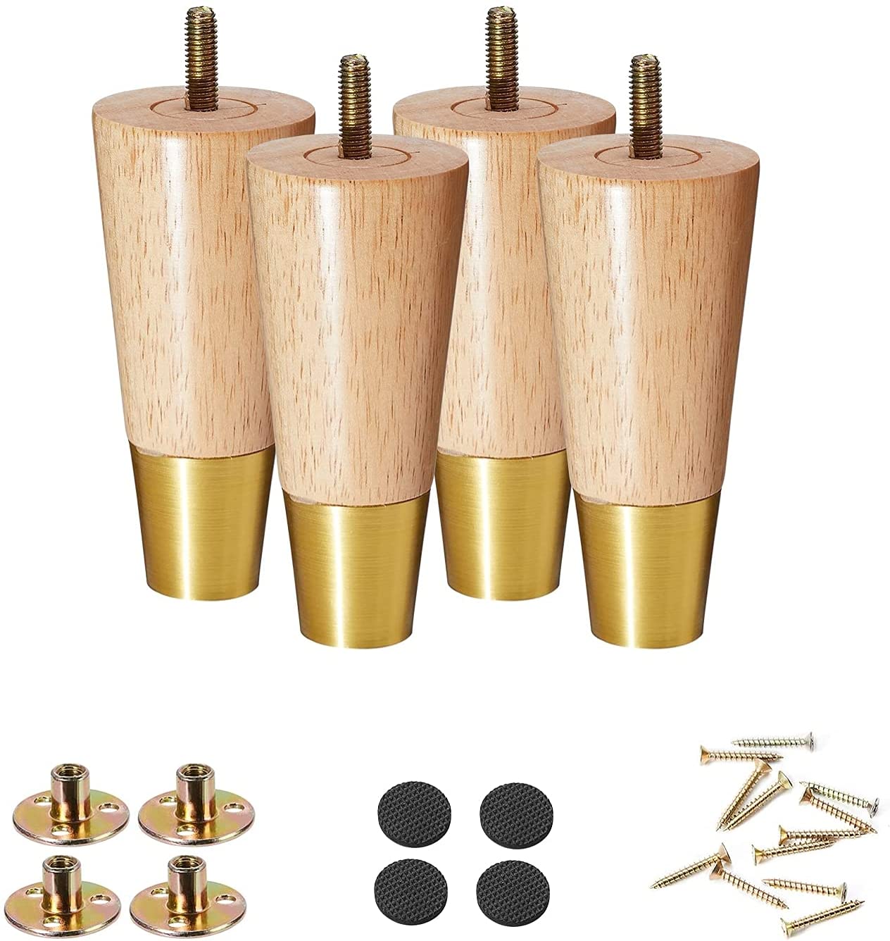 Buy ZoMoMoM Wood Furniture Legs 4 inch /6 inch Couch Legs, Pack of 4