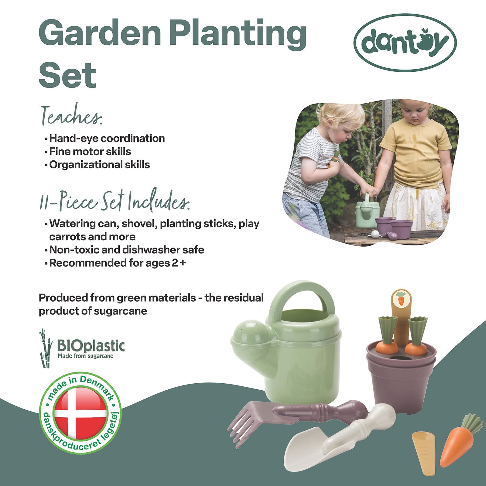 Dantoy Green Garden Plant Set, Age 2+ Years, Gardening Equipment, A Plant Set That Allows Children to Grow - Image 2