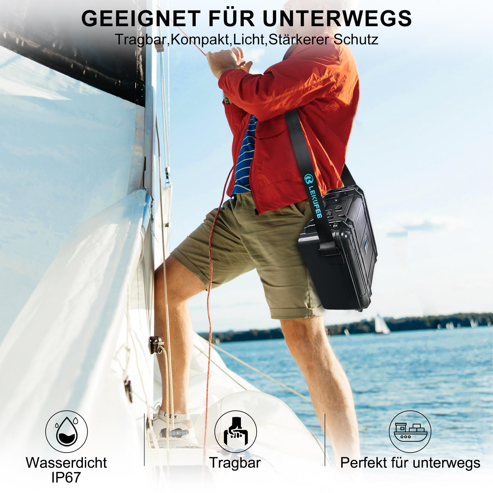 LEKUFEE Wasserdichter Hartschalenkoffer für DJI Air 3S Drohne/Air 3 Fly More Combo,DJI RC N3/N2/RC 2 Fernbedienung und Zubehör (Nur Koffer)