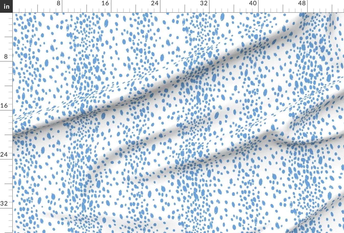 Spoonflower Fabric - Dots Dragon Blue Spots Animal Paint Sky White Print Abstract Splatter Printed on Chiffon Fabric by The Yard - Sewing Fashion Apparel Dresses Home Decor