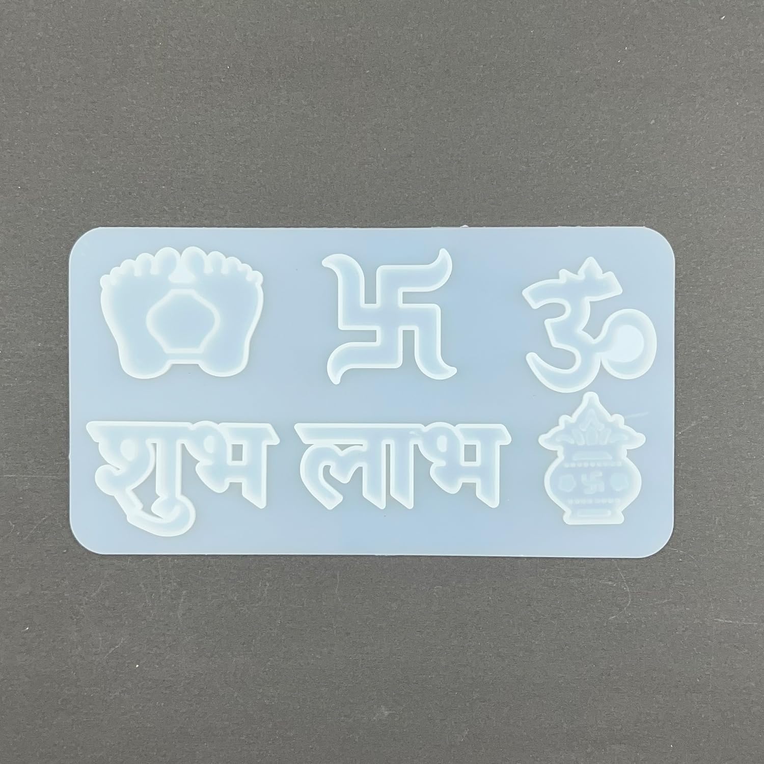 SS Art Land 6 in 1 Shubh Labh, Swastik, Kalash, Om & Laxmi Ji Footprint Diwali Decoration Mould/Mold | Santa Bell Mould | Multipurpose Silicone Mould Casting Mould DIY Festival Mould Resin Mould Frame Mould Craft Mould - 1 PC-image-32