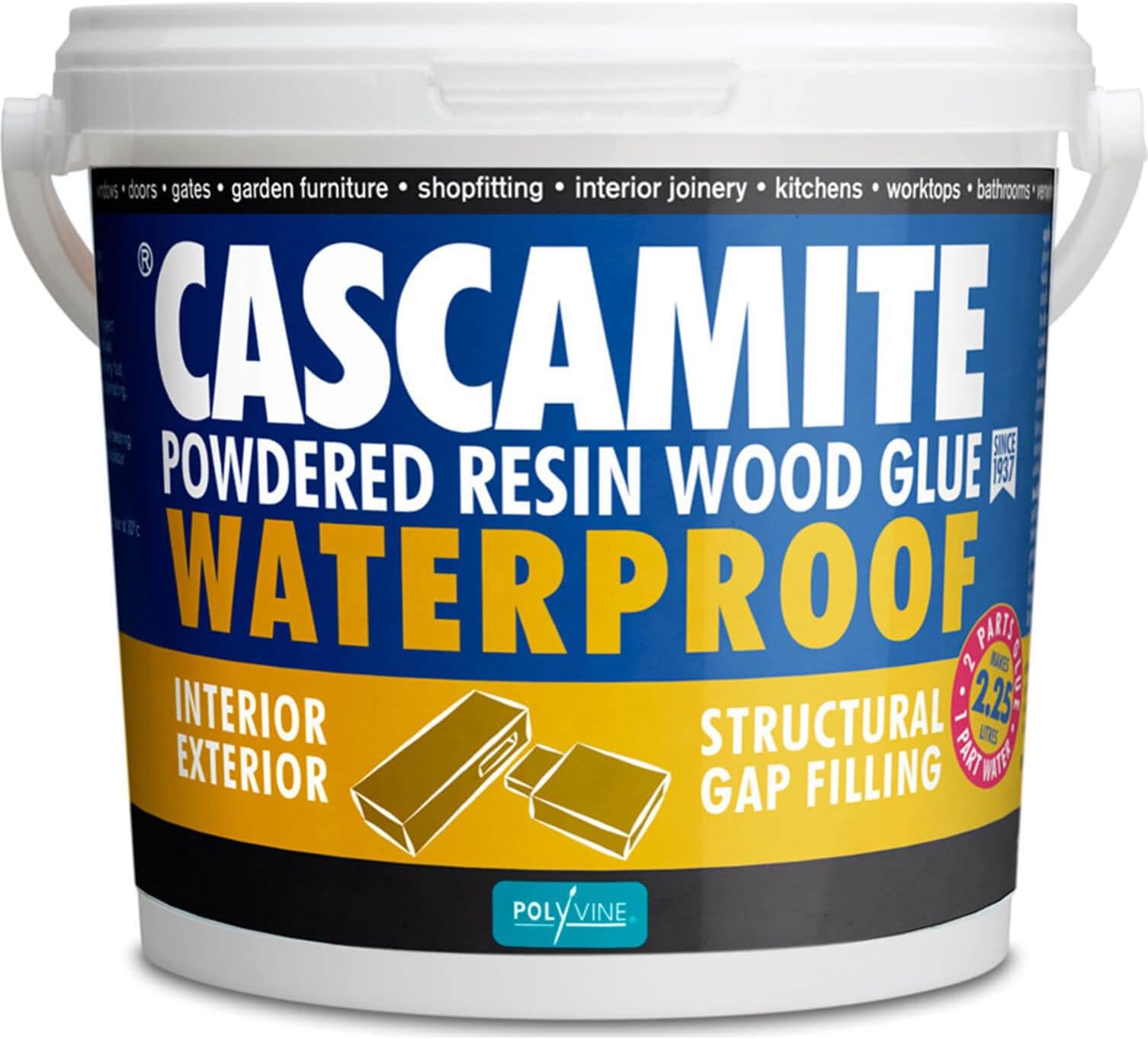Polyvine CAS15KG Cascamite Powdered Resin Wood Glue 1.5kg,White