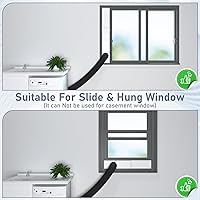 Vista 7 de Flamorrow Kit de ventana de ventilación para secadora, kit de ventilación de ventana de 4 pulgadas con cubierta de ventilación, paneles