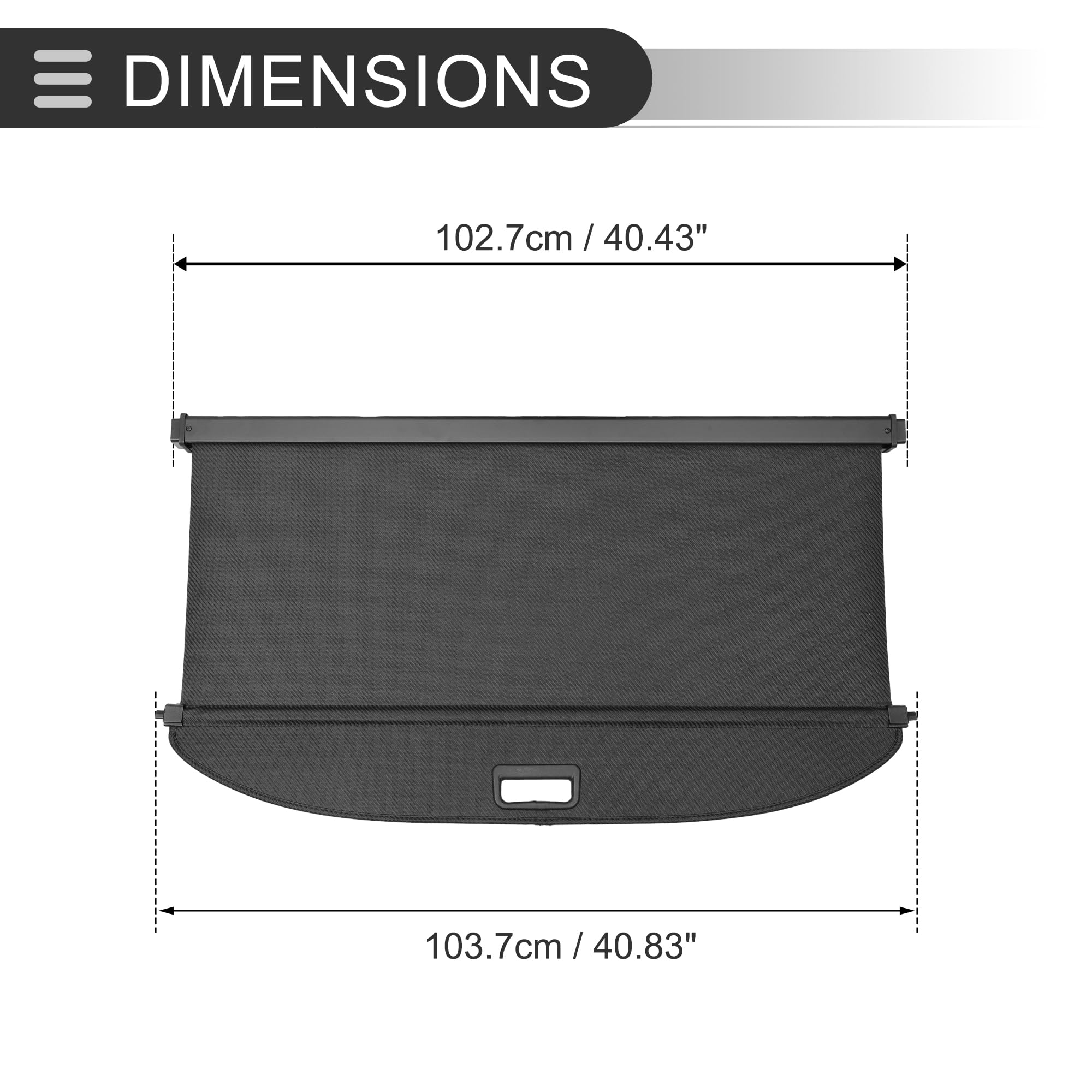 Motoforti Cubierta De Carga Retráctil Para Maletero De Coche Para Volkswagen Tiguan 2007-2016 Estante De Maletero Trasero Retráctil Lienzo Con Accesorios Fibra De Carbono Negro