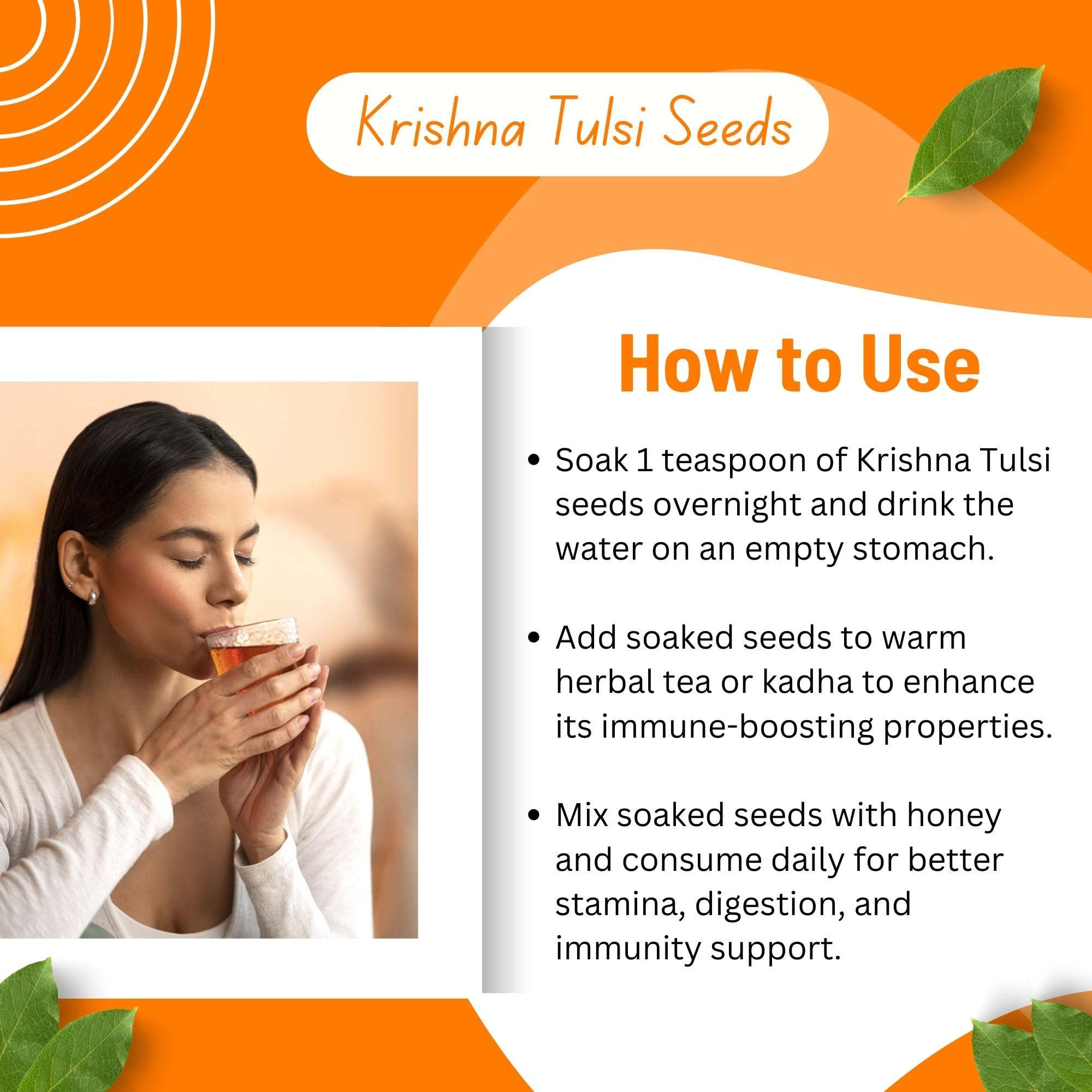 Brijbooti Krishna Tulsi Seed For Eating (800 Gr) - Shyama Tulsi Seeds - Black Tulsi - Tulsi Seeds — Amazon image 3