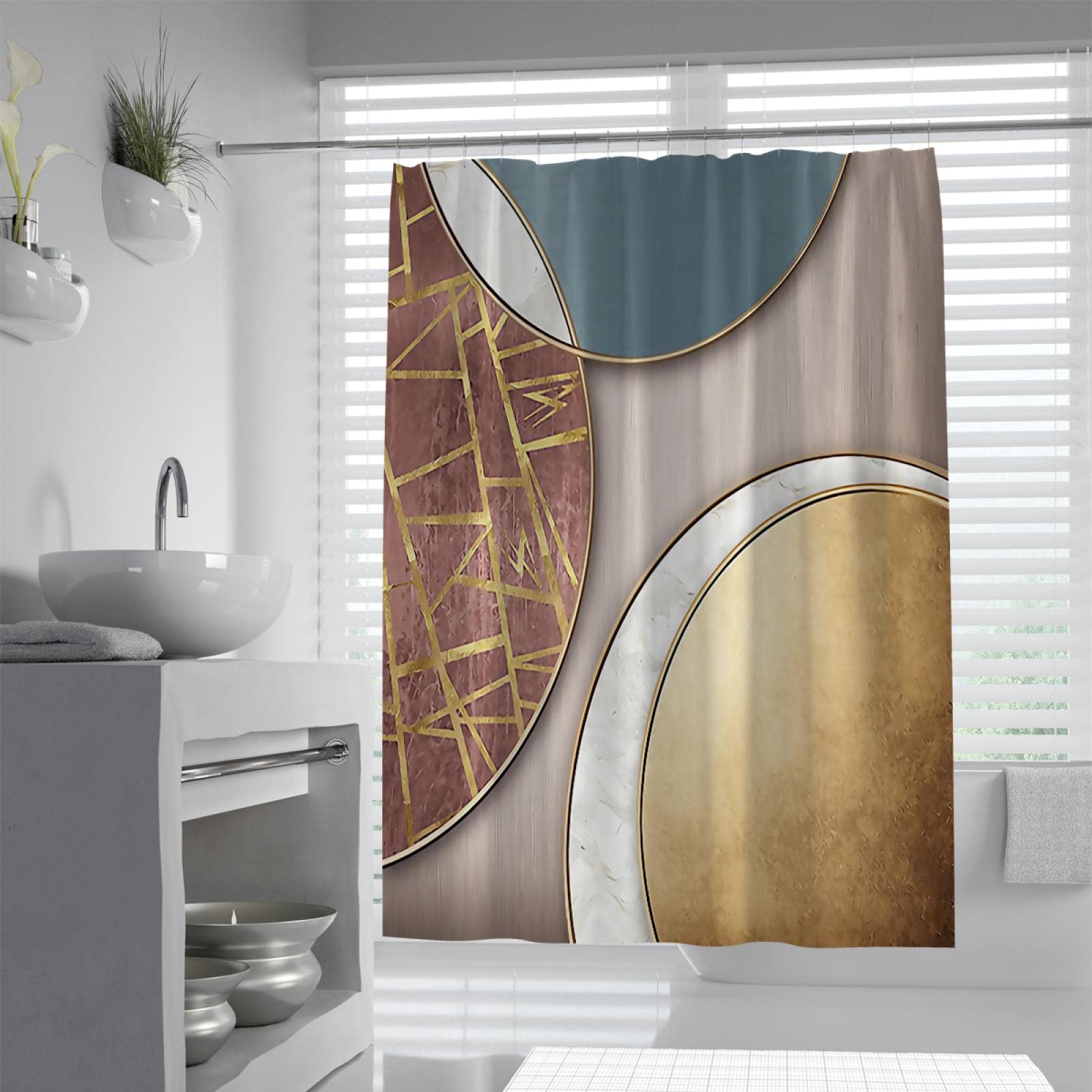 Rideaux de douche faciles d'entretien anti-projections d'eau 260x200cm