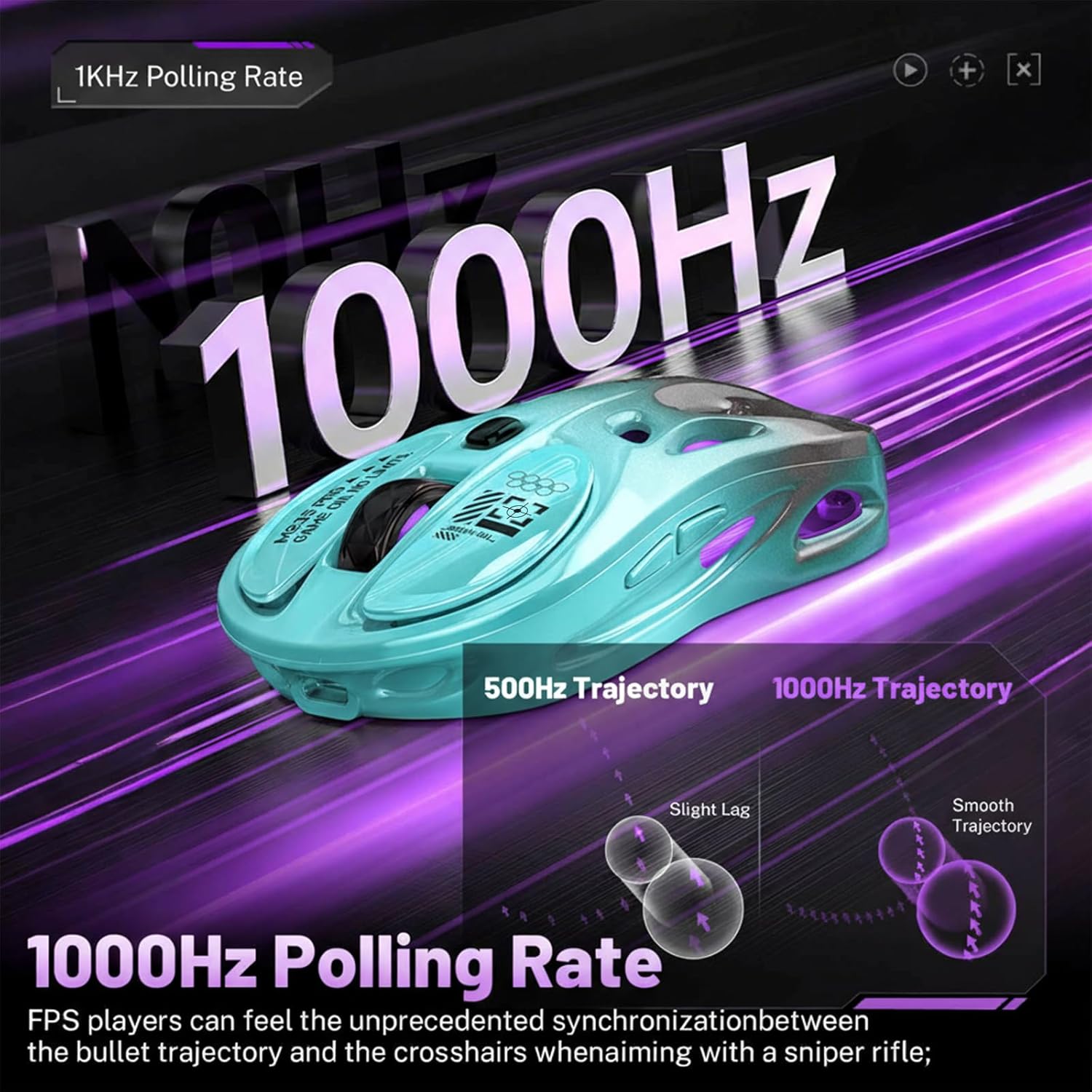 M235 Wireless Gaming Mouse, 65g Ultra-Lightweight, Hollowed-Out Sports Car Design, 4800 DPI, Tri-Mode (2.4G/BT/Wired), 8 Programmable Buttons, RGB Lighting, 1000Hz Polling Rate (Seafoam Gray)