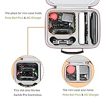 Vista 4 de RLSOCO Carrying Case for Nintendo Switch & Switch OLED-Fit Extra Switch Pro Controller & Poke Ball Plus