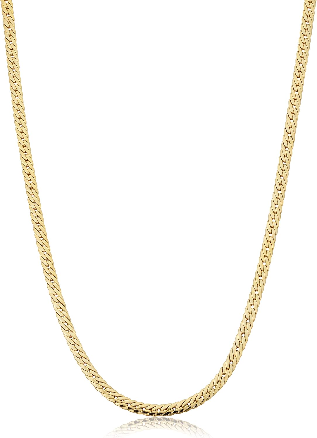 Solid 14k Yellow Gold Filled 3.9 mm Bombay Curb Chain Necklace for Men and Women (16, 18 or 20 inch)