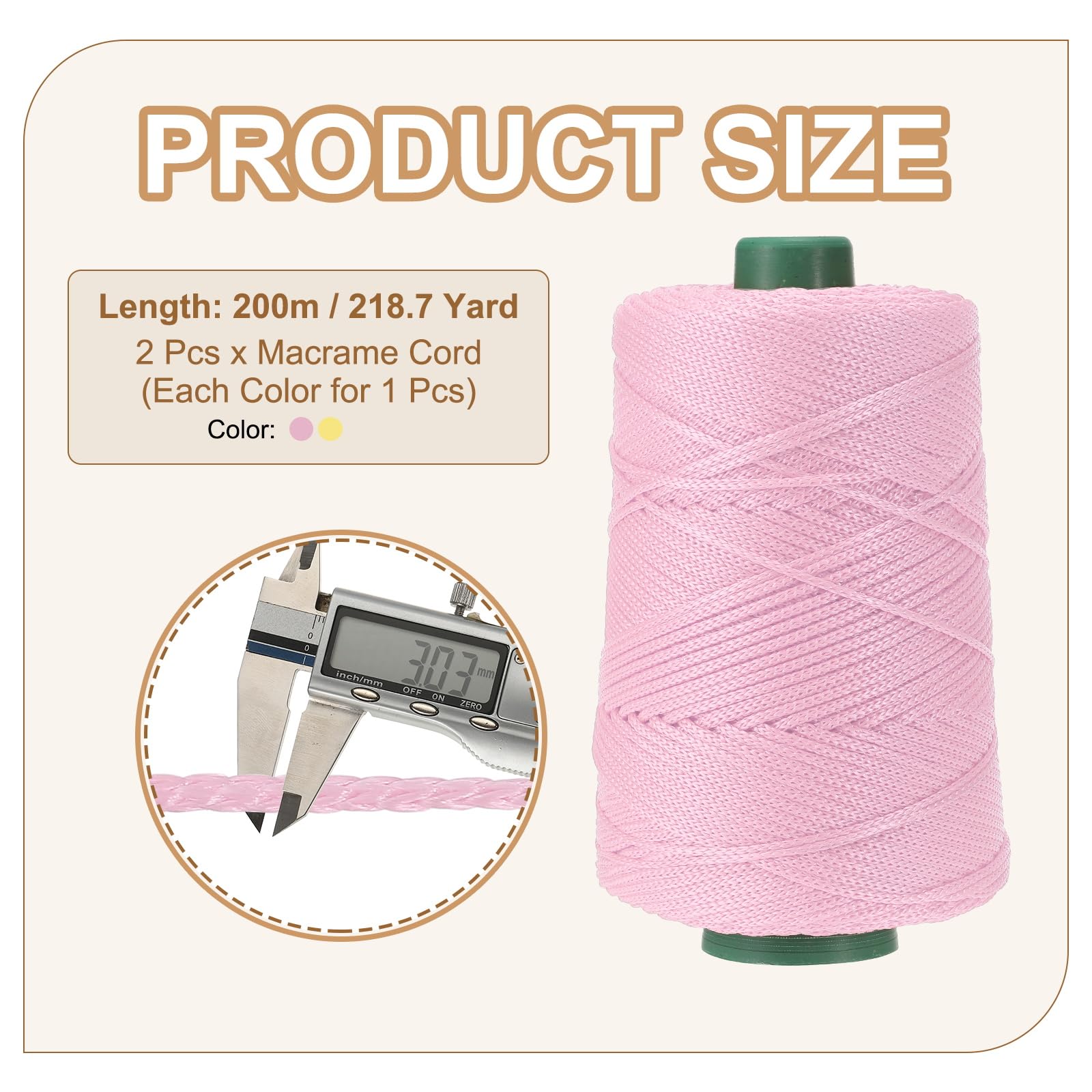 YELARXI Polyester Macrame Cord - Image 2