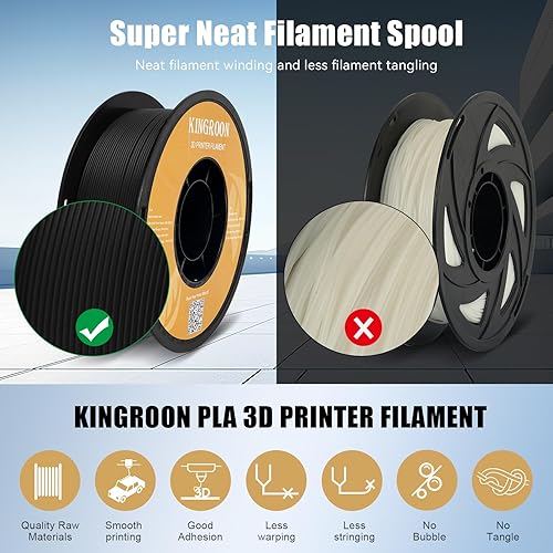 Miniatura 6 de Kingroon - Filamento de alta velocidad PLA para impresora 3D de 1.75mm, filamento rápido para impresora 3D para impresión hiper rápida de 30-600mms,