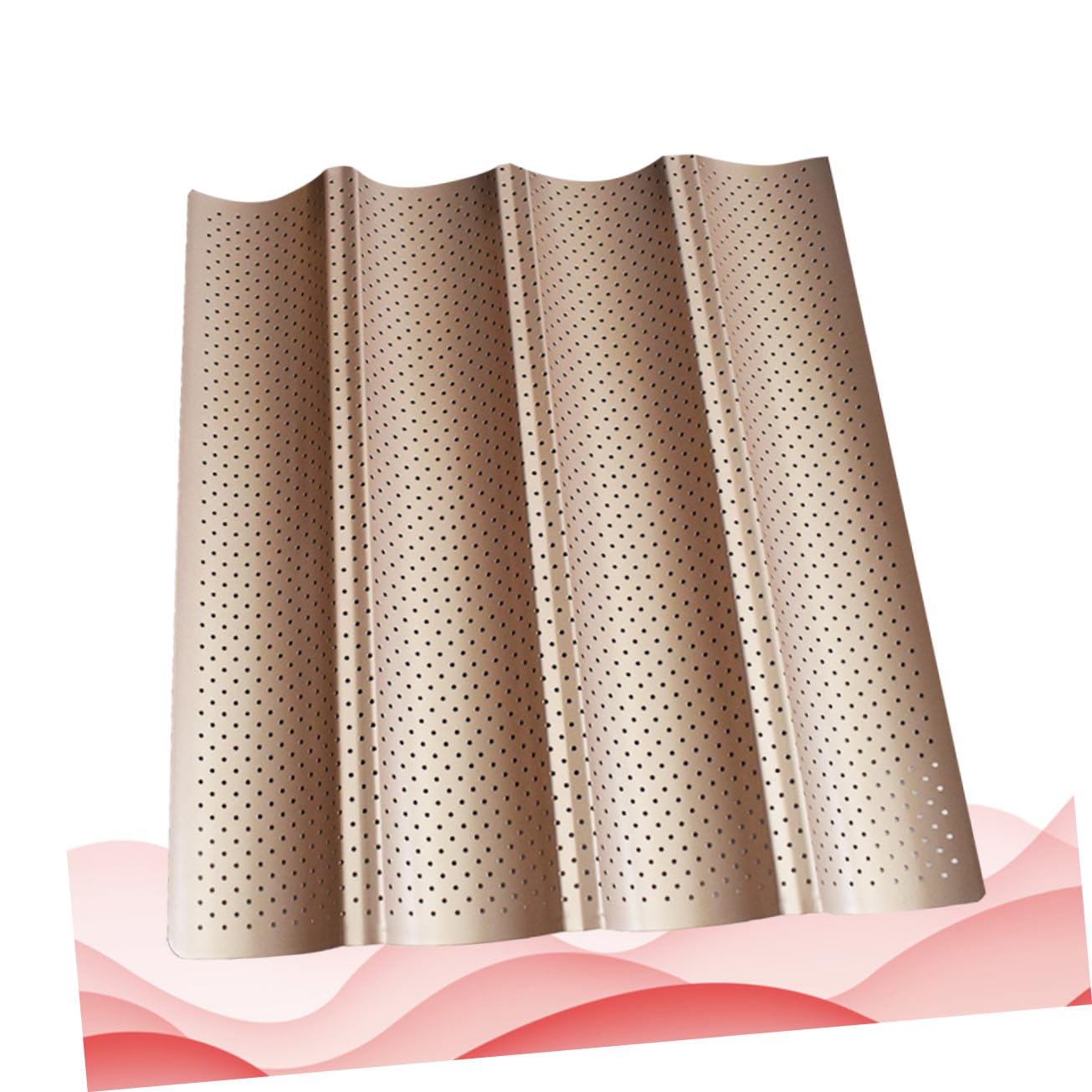 Baguette Backform Perforiertes Backblech aus Hitzebeständigem Material Antihaftbeschichtetes Französisches Brotbackblech für Ofen Wiederverwendbar und Leicht zu Reinigen