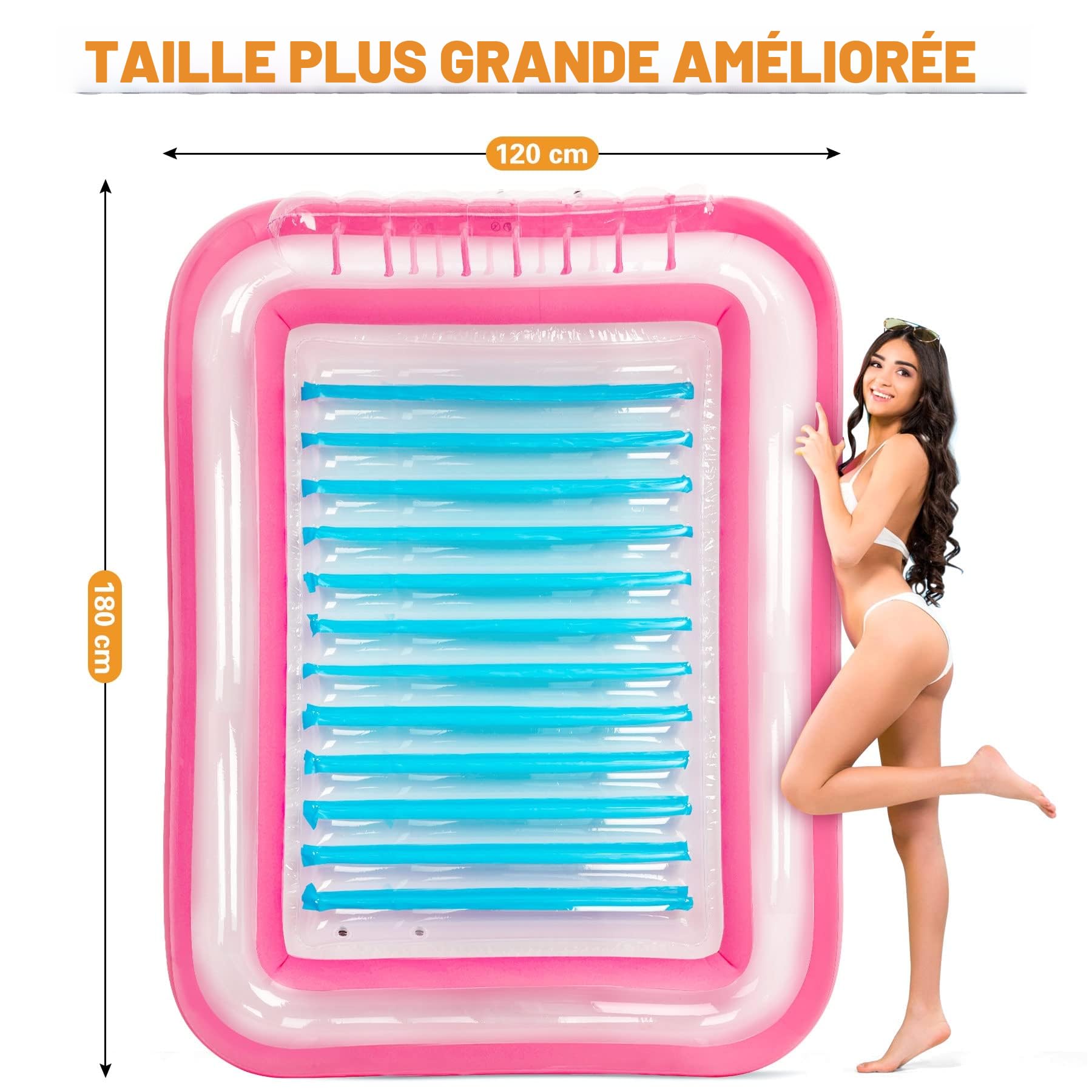 Subtail Matelas de Plage - Fauteuil Gonflable Piscine Matelas Hamac de Gonflable Piscine - Bouee Geante Piscine Adulte Enfant (180 * 120Cm)