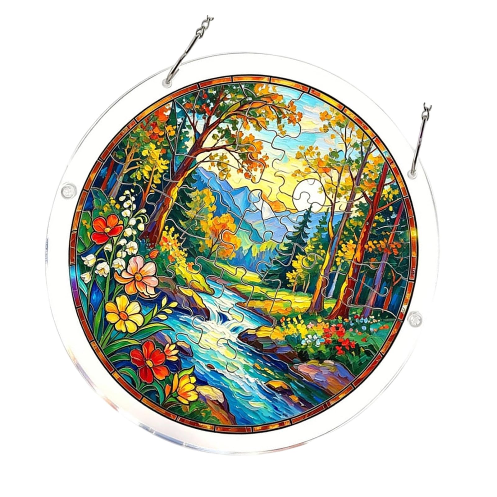 Shntig A Patterned Stained Glass Sunlight Catcher Hanging Decoration For Window Patios Garden Indoor Nd Outdoor Crylic Lightcatcher Decoration