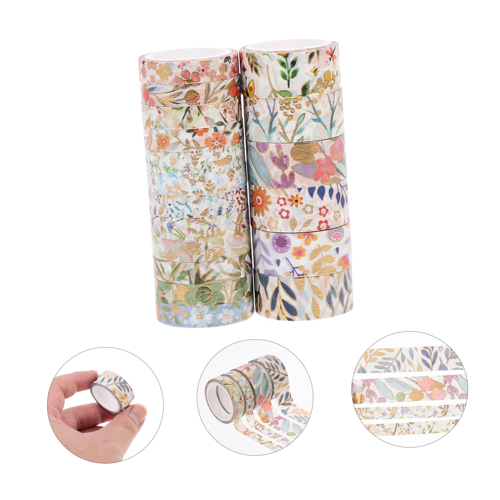 SEWACC 54rollos Washi Tape Diseño De Flores para Scrapbooking y Manualidades Adhesivo Sin Residuos para Planificadores y