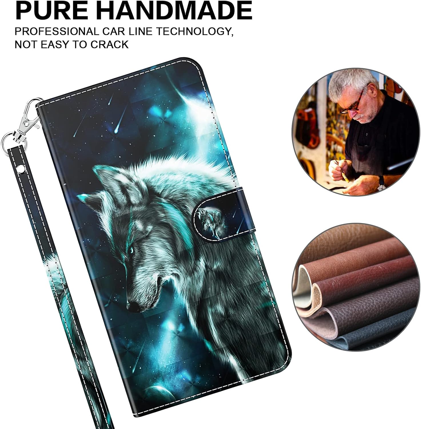 Case for Samsung Galaxy S25 Ultra,Samsung Galaxy S25 Ultra Case Wallet,Flip Folio PU Leather Protective Cover with Card Holder for Galaxy S25 Ultra 5G - Wolf - Image 4