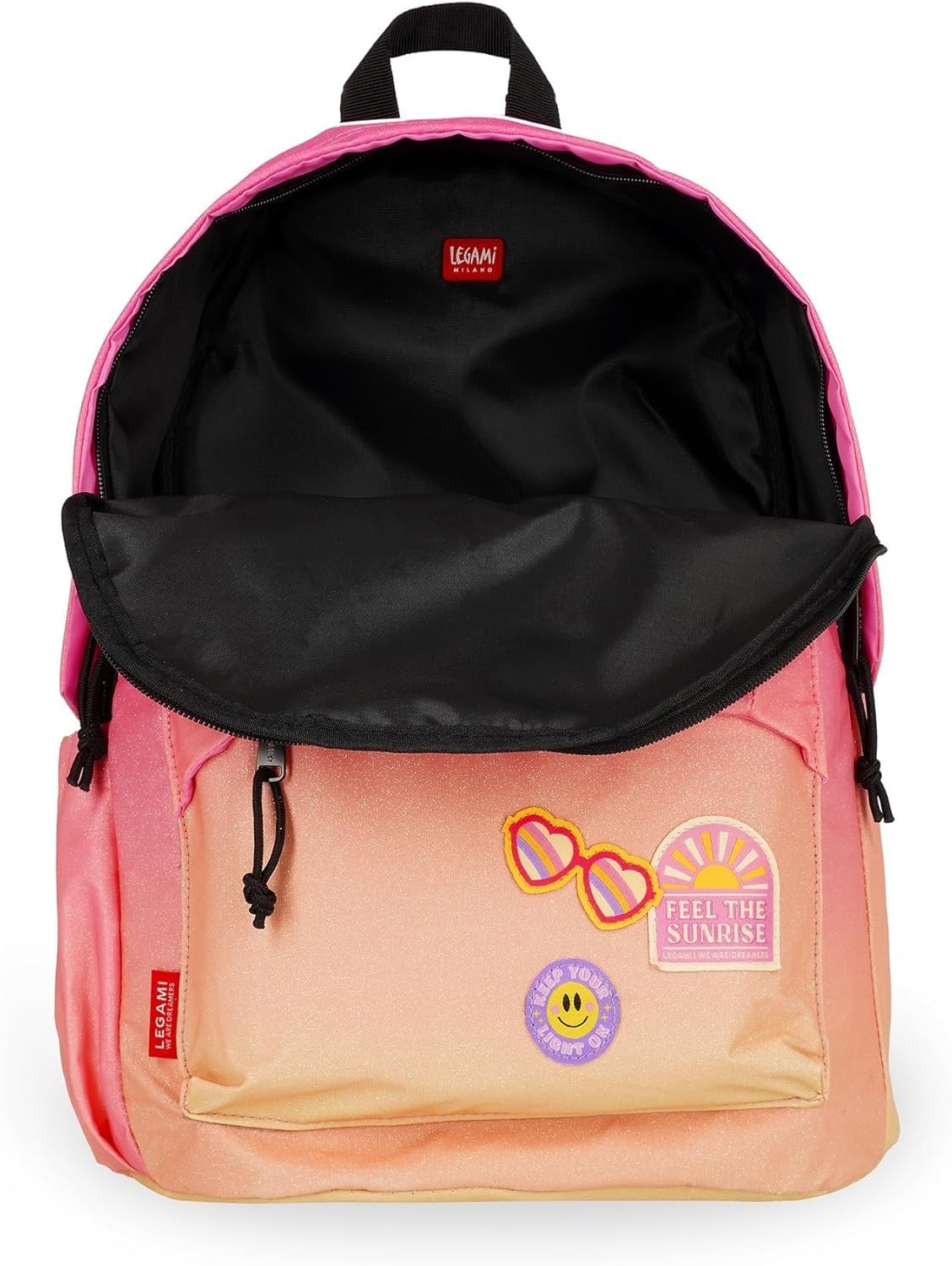 Legami - Zaino per Scuola My Backpack con Astuccio My Pencil Case, Tema SUNRISE lOVER Cartella Scuola Foderata, Regolabile, Chiusura a Zip, Scomparto Interno per Laptop e Tablet, Tasca Laterale