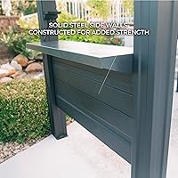 Vista 7 de Backyard Discovery Rockport - Pabellón de acero galvanizado para barbacoa de 8 x 6 pies con techo de acero rígido, parte superior de barra, puerto