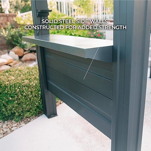 Miniatura 7 de Backyard Discovery Rockport - Pabellón de acero galvanizado para barbacoa de 8 x 6 pies con techo de acero rígido, parte superior de barra, puerto