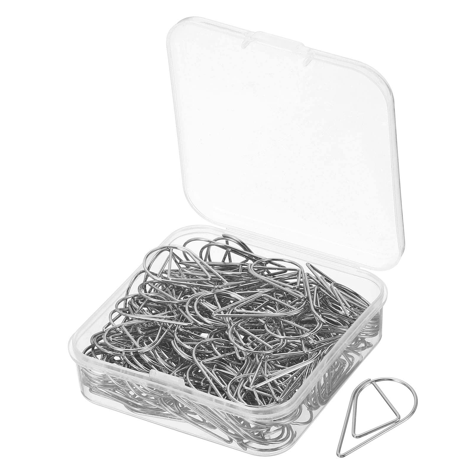 MECCANIXITY 150 Pieces Metal Paper Clip Drop-Shaped with Box