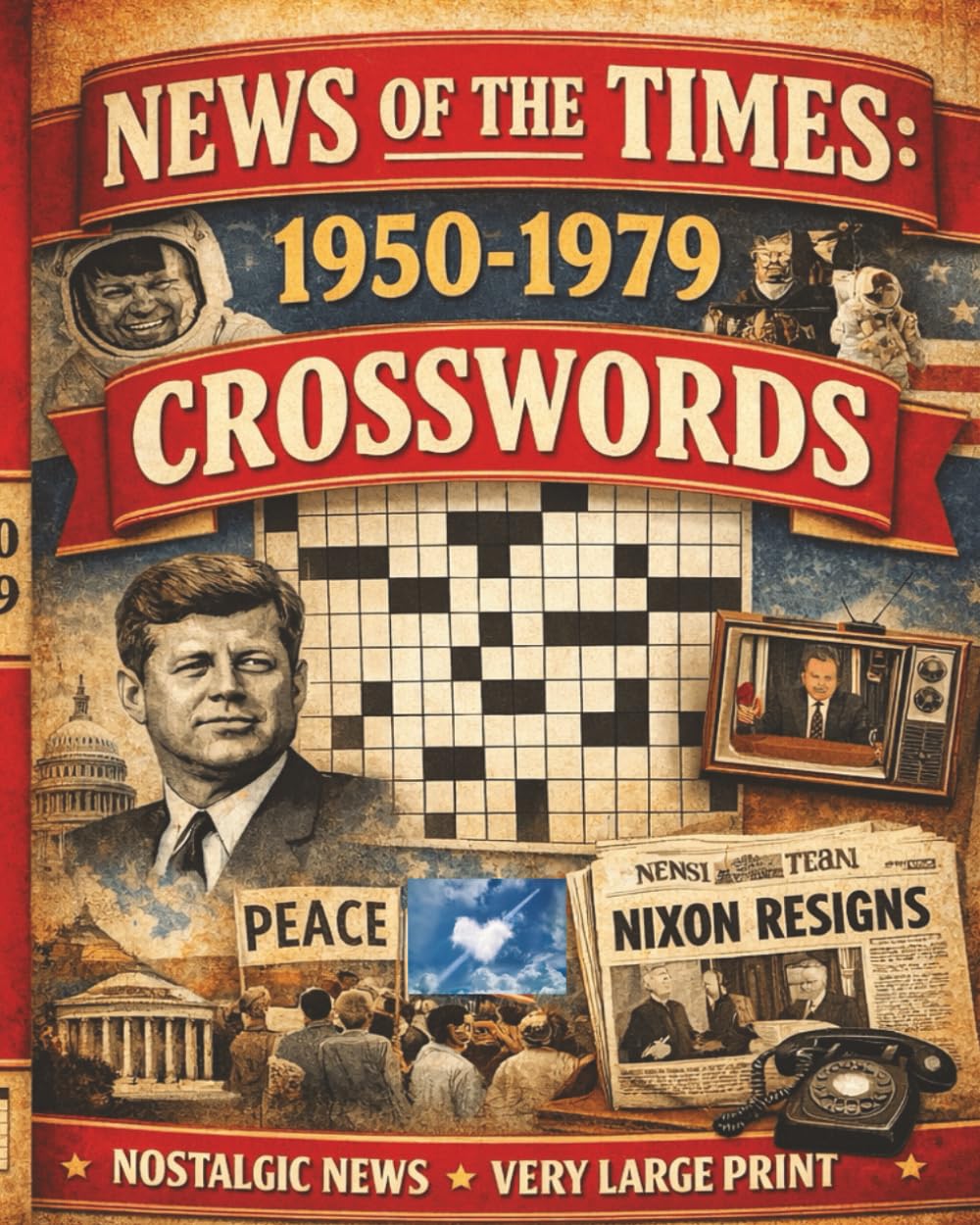 NEWS OF THE TIMES: 1950-1979 CROSSWORDS, NOSTALGIC & LARGE PRINT (MEMORY CARE PUZZLES- NEWS OF THE TIMES)